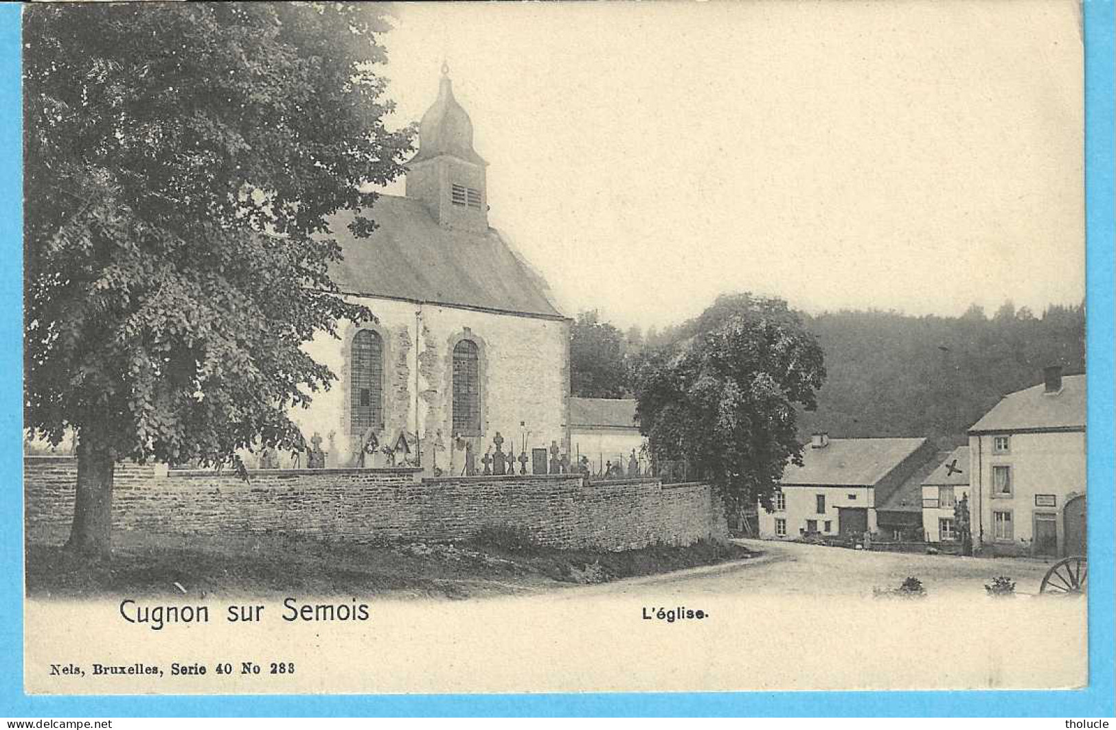 Cugnon-sur-Semois (Mortehan-Bertrix)-L'Eglise-Cimetière-Cachet Relais-étoile De Cugnon-1903-Précurseur-Edit.Nels-Rare - Bertrix