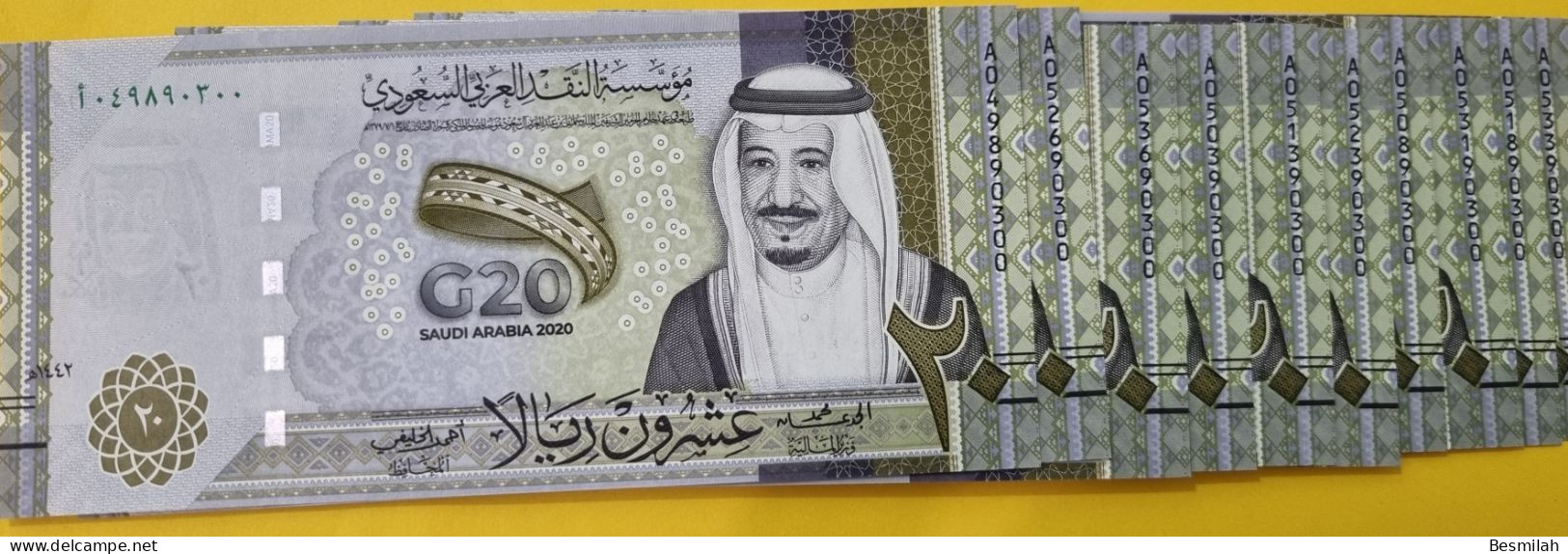 Saudi Arabia 20 Riyals 2020 P-New 10 Notes UNC Condition All Are The Serial Number 300 Rare - Saudi-Arabien