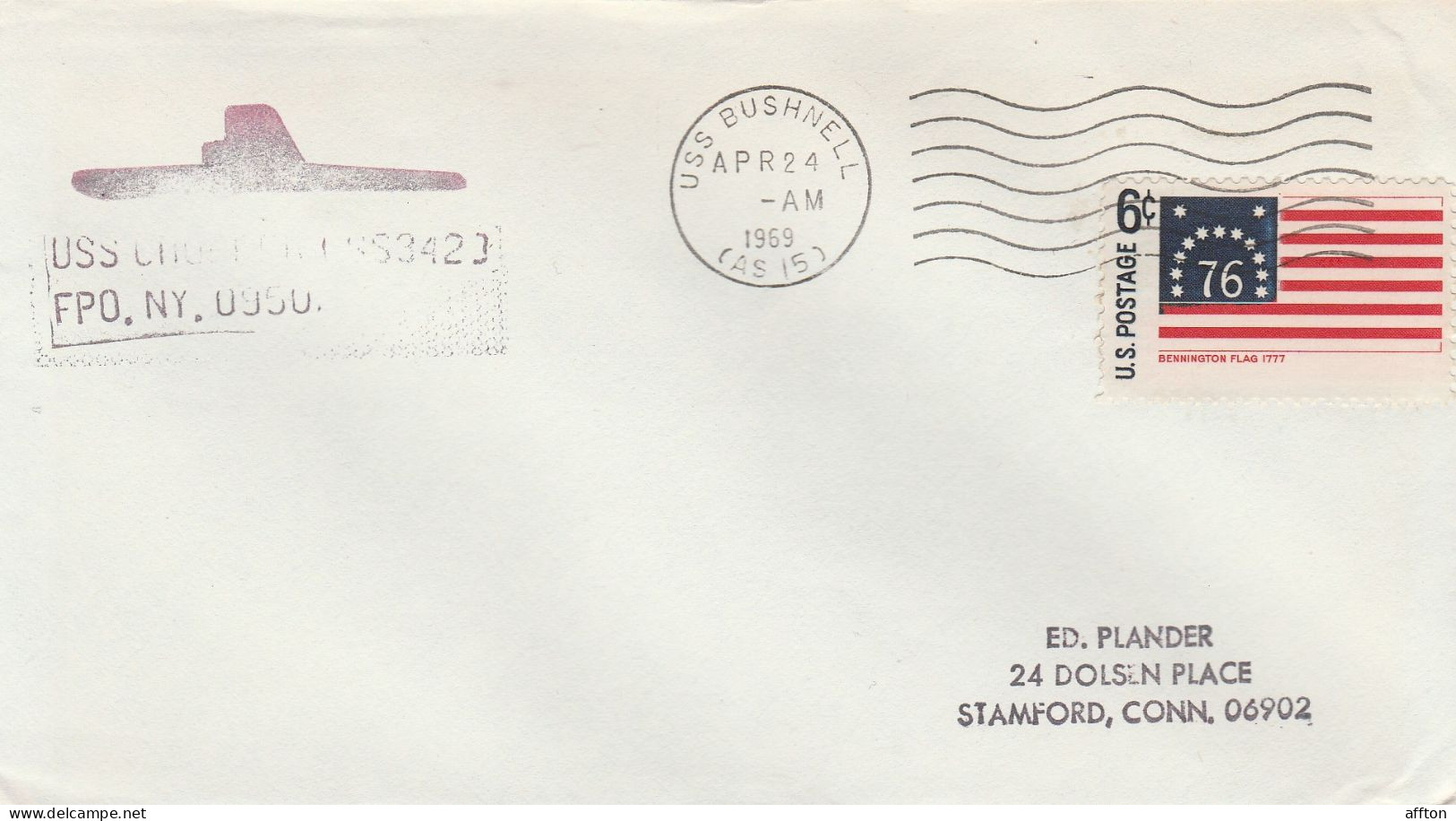 USS Bushnell Submarine USA 1969 Cover - Submarinos