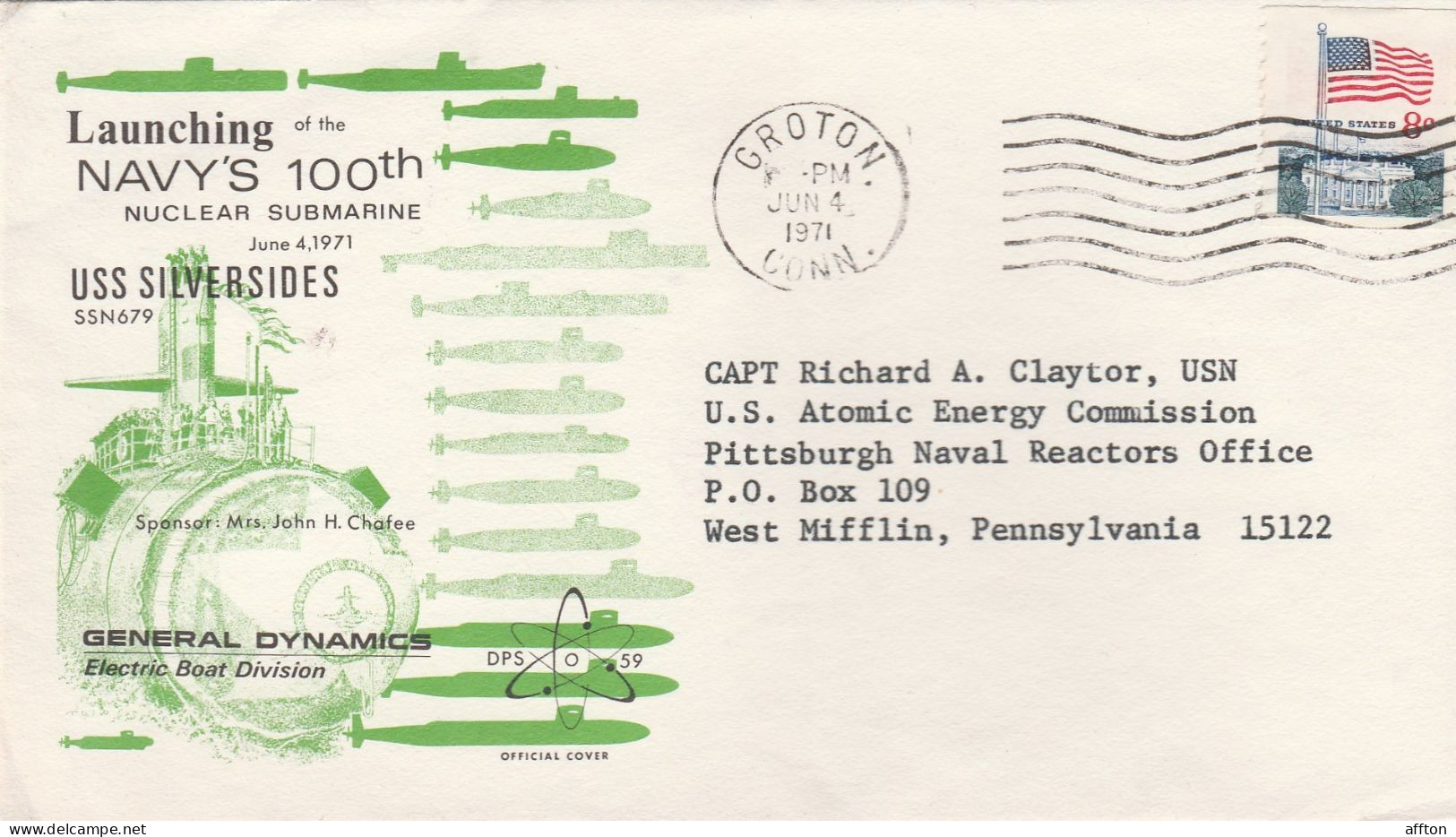 USS Silversides Submarine USA 1971 Cover - Sottomarini