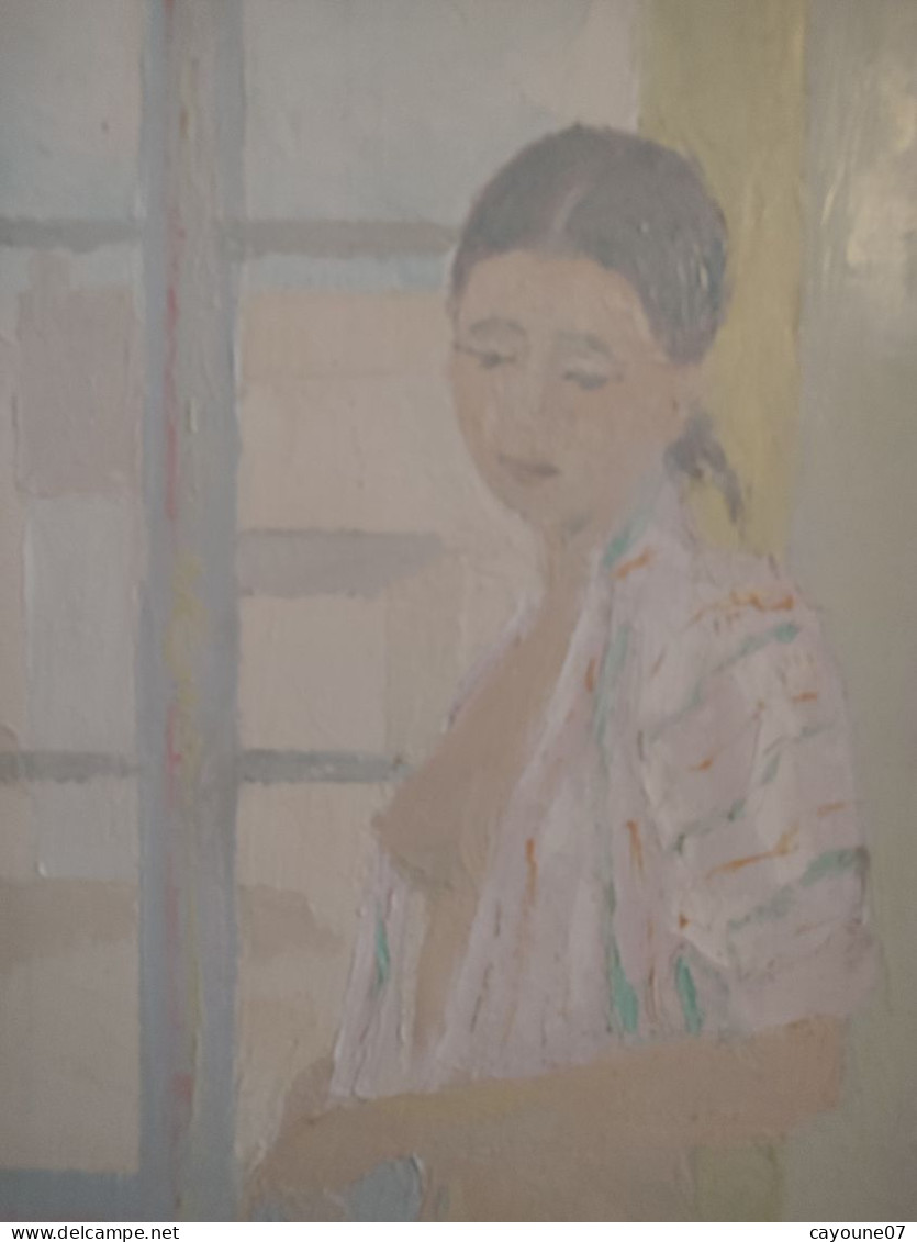 Michel PONTIER (1929- ) "Corsage rayé" Nu féminin huile sur toile datée 1987