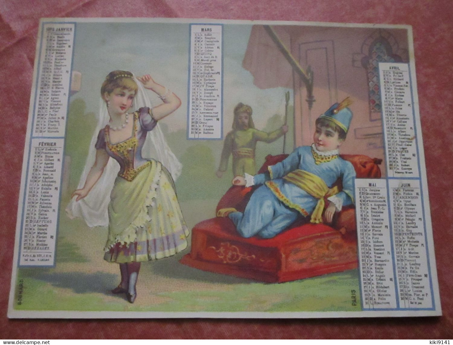 CHROMO - Calendrier 1er Semestre 1886 - Petit Format : ...-1900