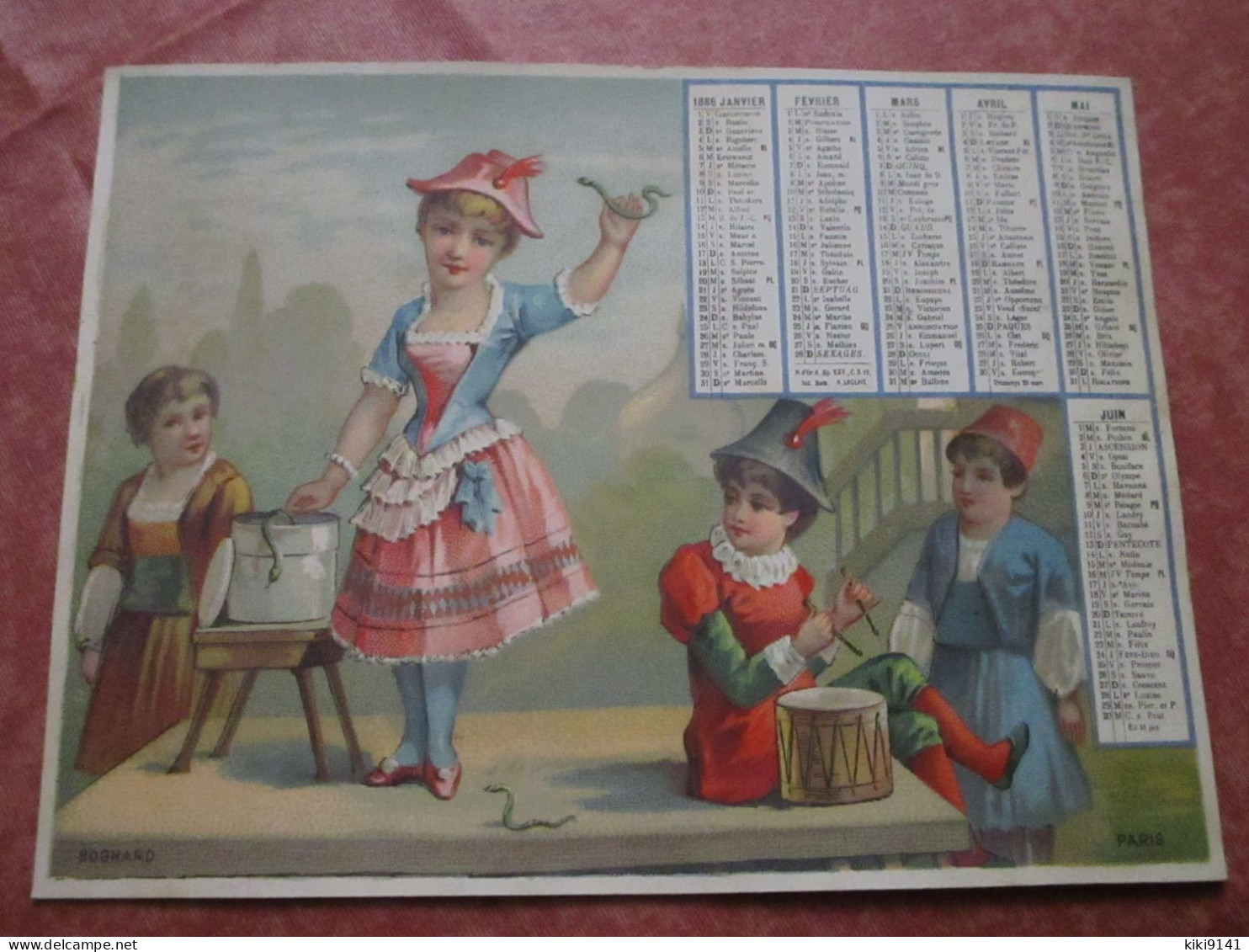 CHROMO - Calendrier 1er Semestre 1886 - Petit Format : ...-1900