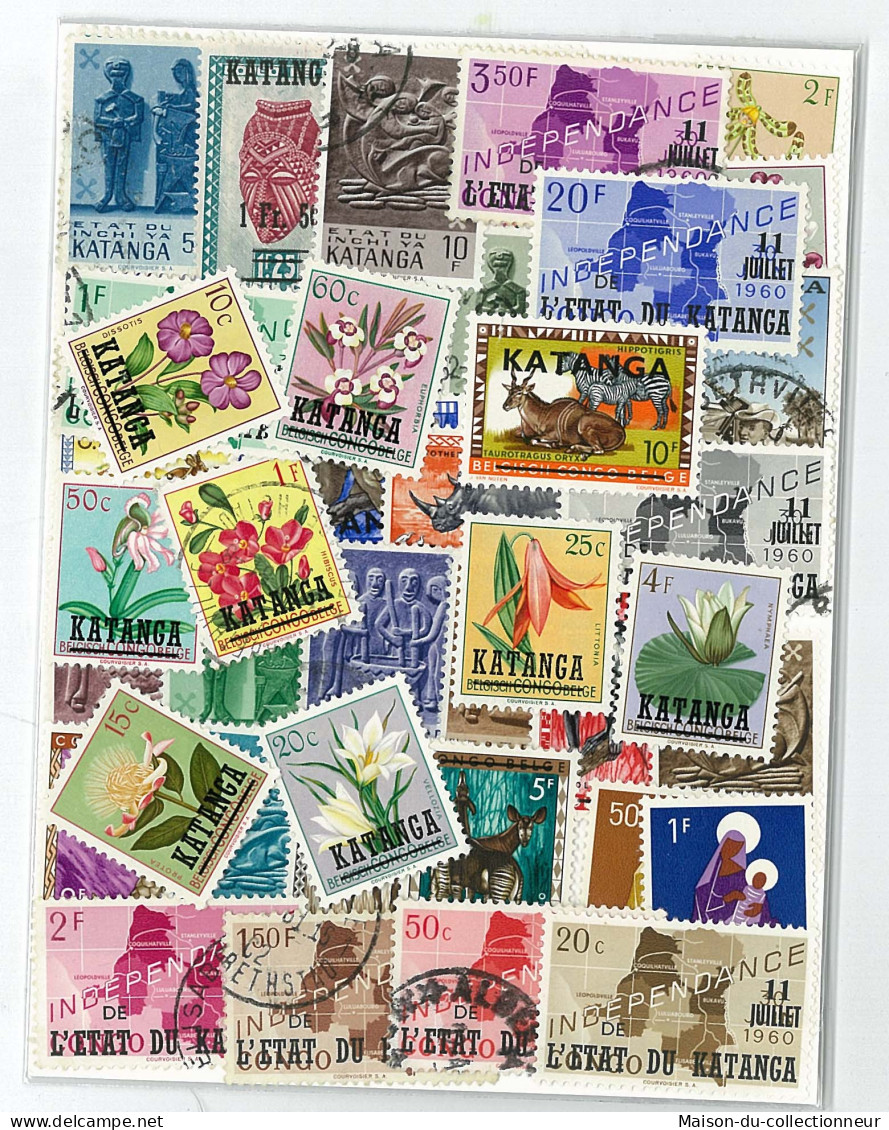 Collection De Timbres Katanga Oblitérés 50 Timbres Différents - Katanga