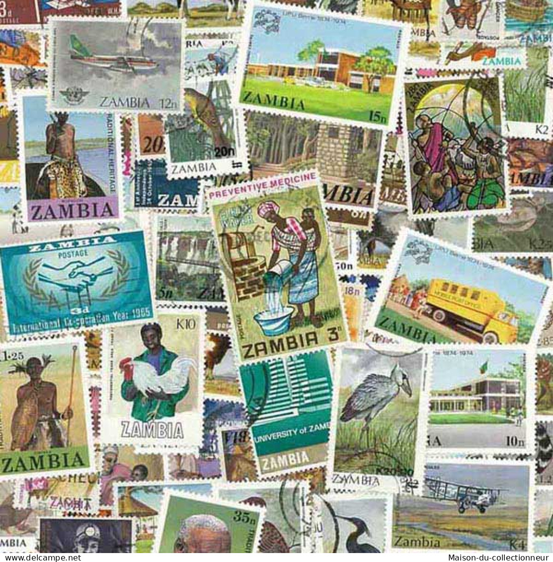 Collection De Timbres Zambie Oblitérés 50 Timbres Différents - Zambie (1965-...)