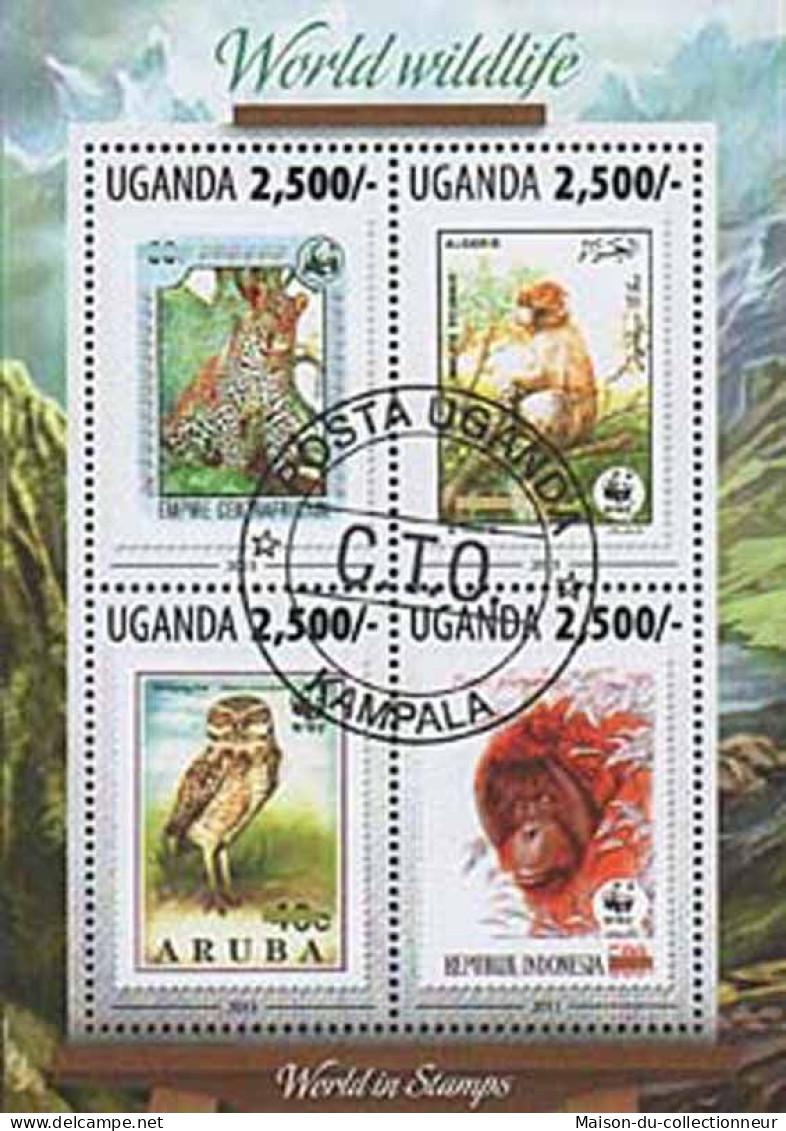 Timbres Thèmatiques Ouganda No 2598/2601 Oblitérés Animaux,Animaux En Danger - Ouganda (1962-...)