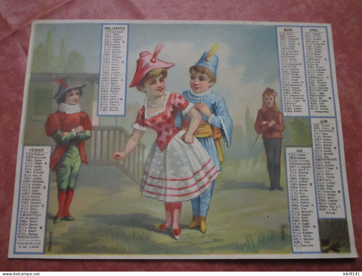 CHROMO - Calendrier 1er Semestre 1886 - Formato Piccolo : ...-1900