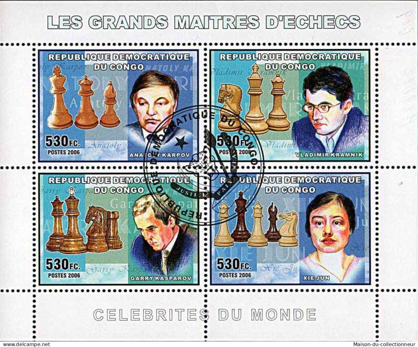 Timbres Thèmatiques Congo No 1769/72 Oblitérés Sports,Echecs - Collections