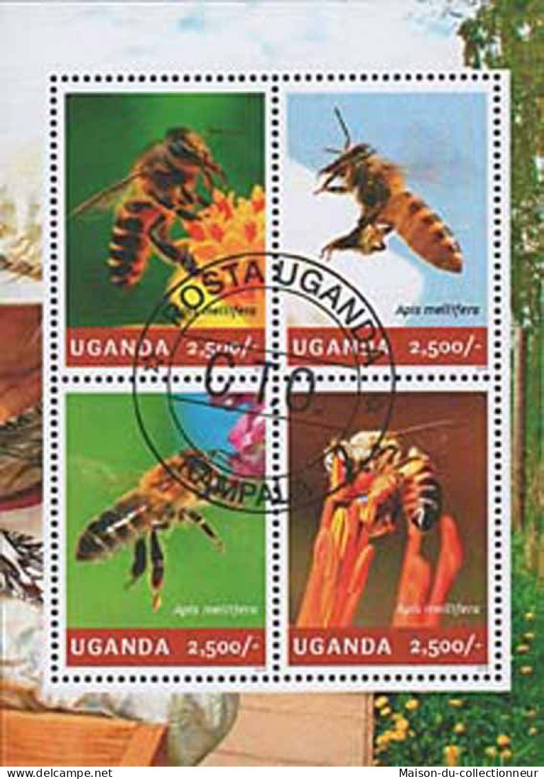 Timbres Thèmatiques Ouganda No 2626/29 Oblitérés Animaux,Abeilles - Ouganda (1962-...)