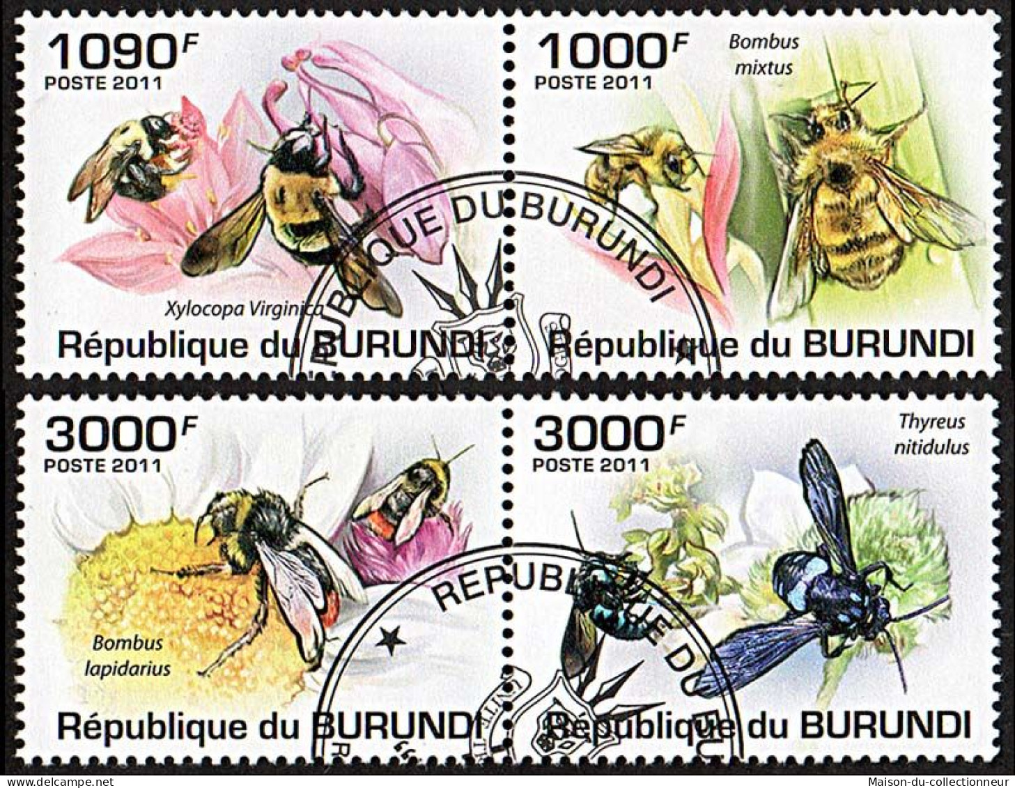 Timbres Thématiques Burundi No 1181/84 Oblitérés Animaux,Insectes,Abeilles - Sammlungen