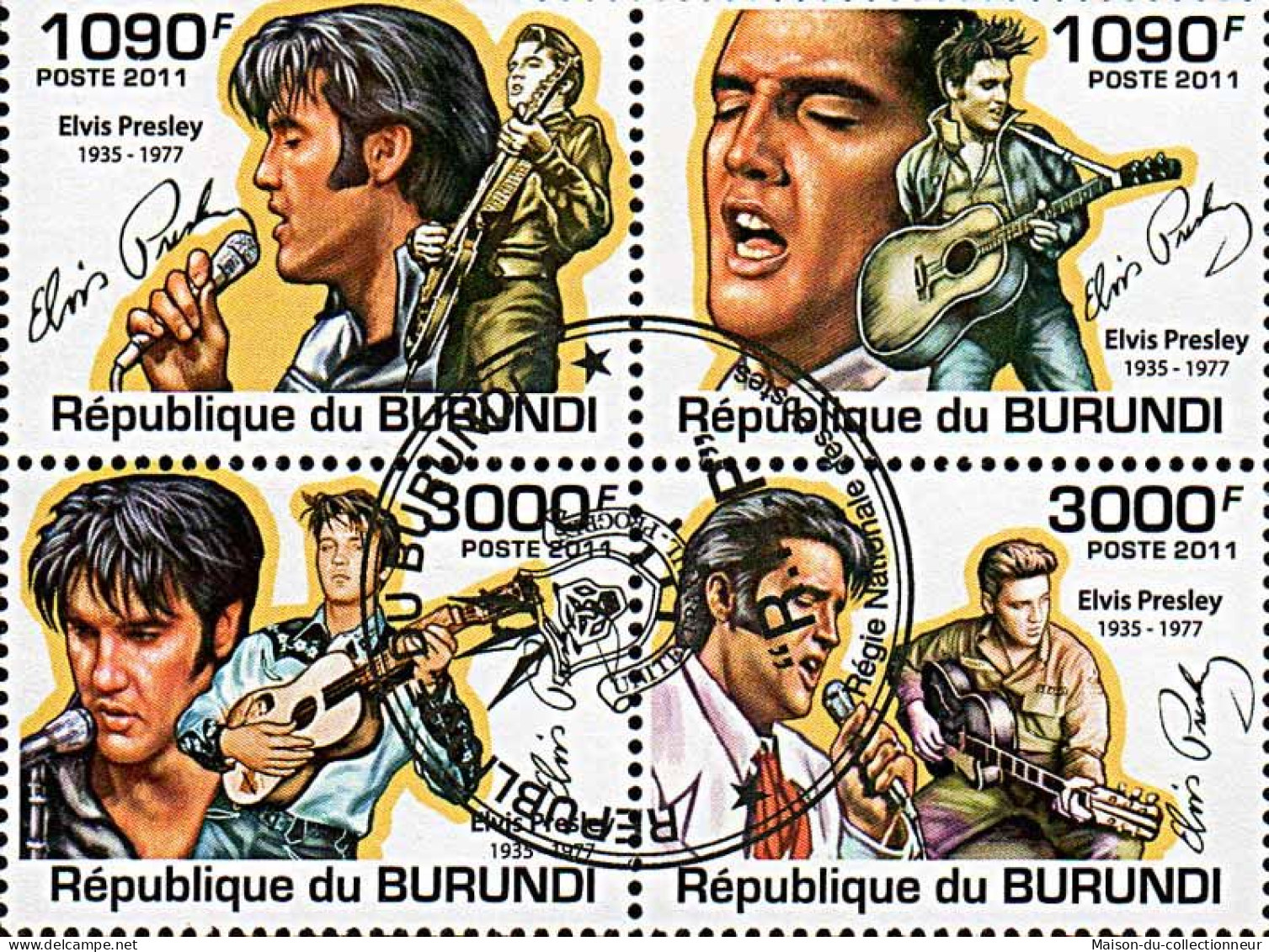 Timbres Thèmatiques Burundi No 1281/1284 Oblitérés Musiciens,Elvis Presley - Colecciones