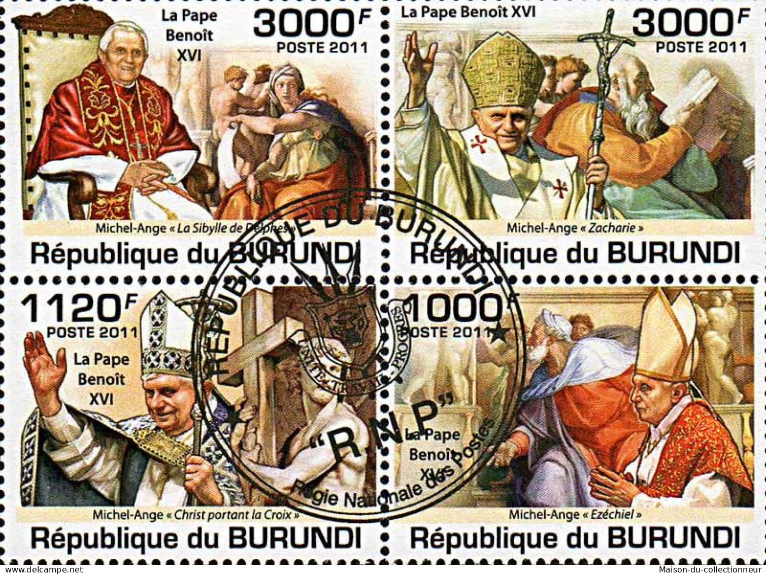 Timbres Thèmatiques Burundi No 1305/1308 Oblitérés Célébrités,Papes - Collections