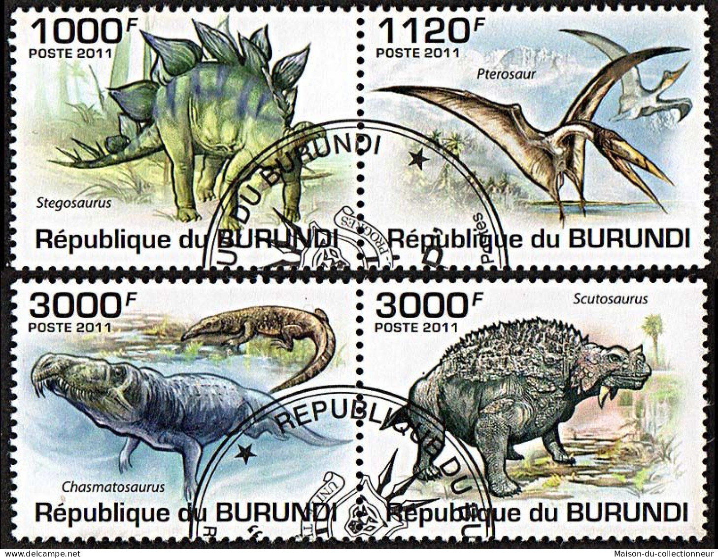 Timbres Thématiques Burundi Préhistoriques Oblitérés - Collections