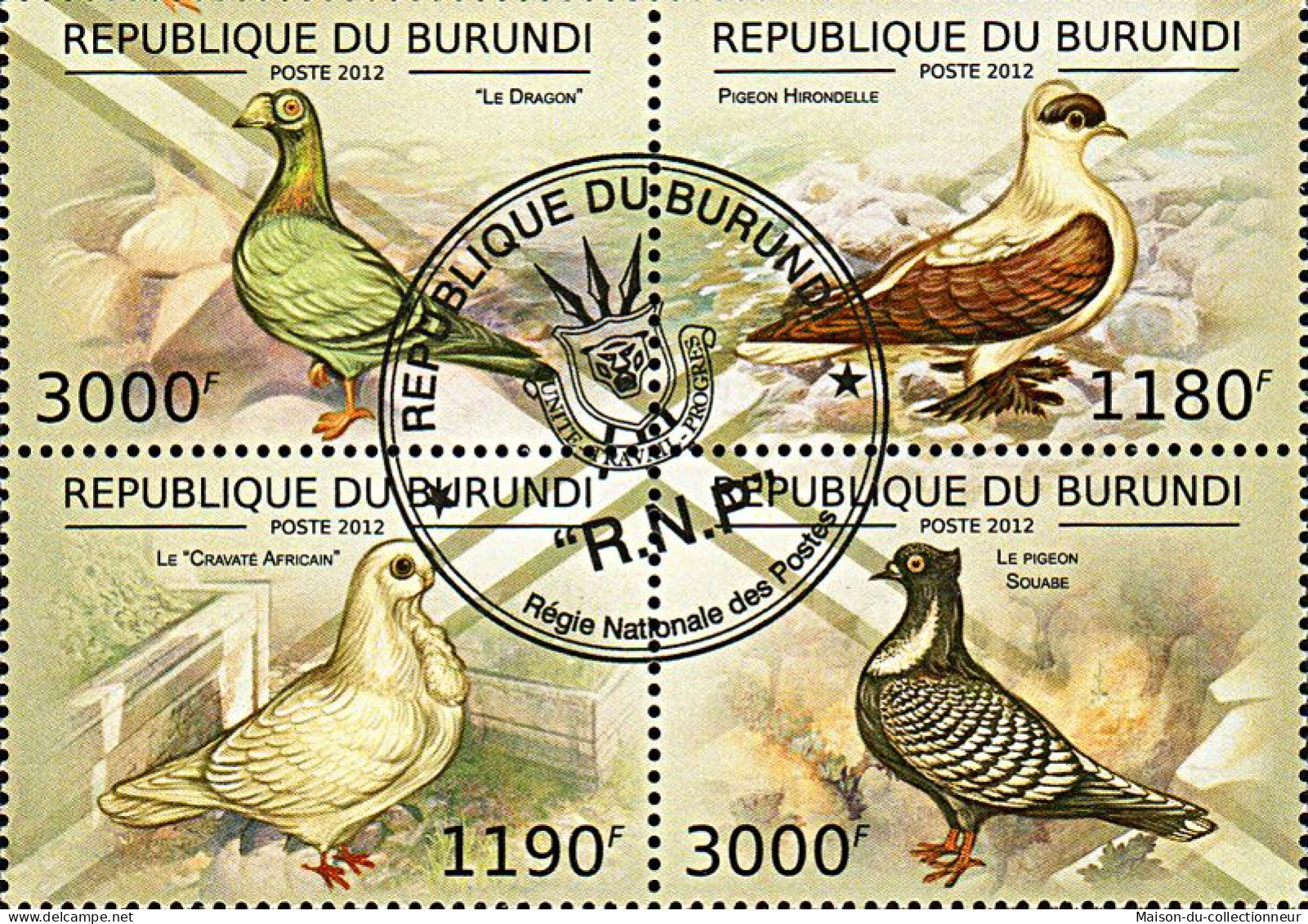 Timbres Thématiques Burundi No 1692/95 Oblitérés Animaux,Oiseaux - Collections