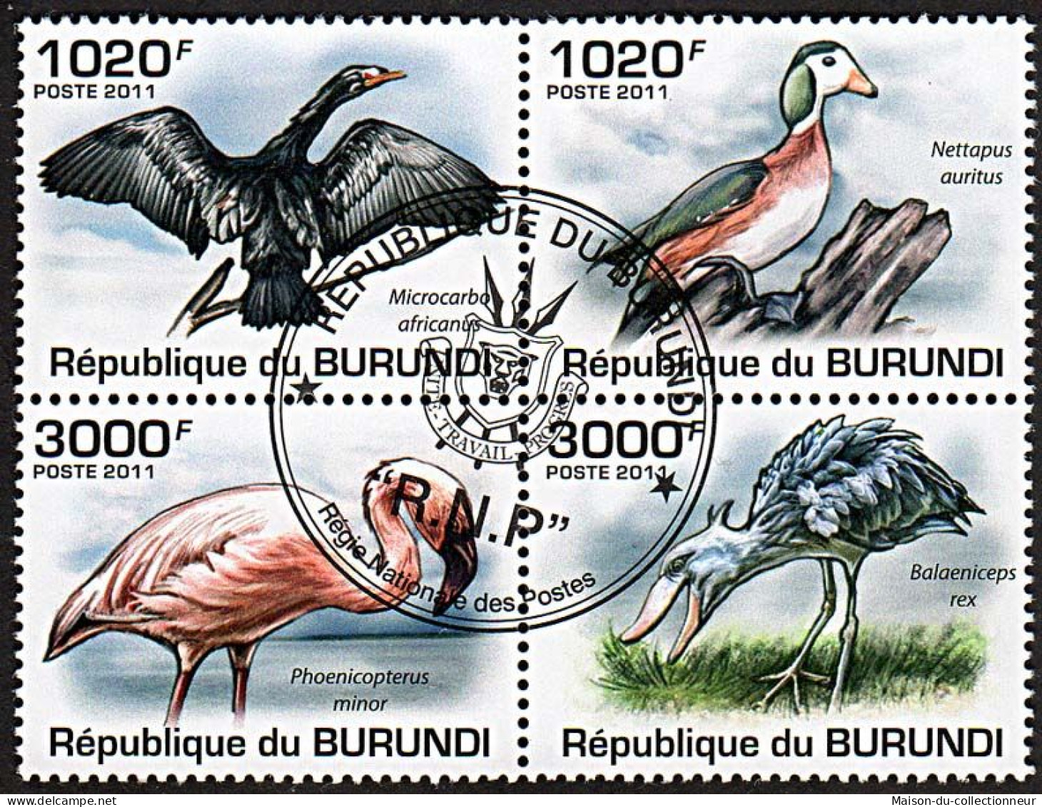 Timbres Thématiques Burundi No 1221/24 Oblitérés Animaux,Oiseaux - Collezioni
