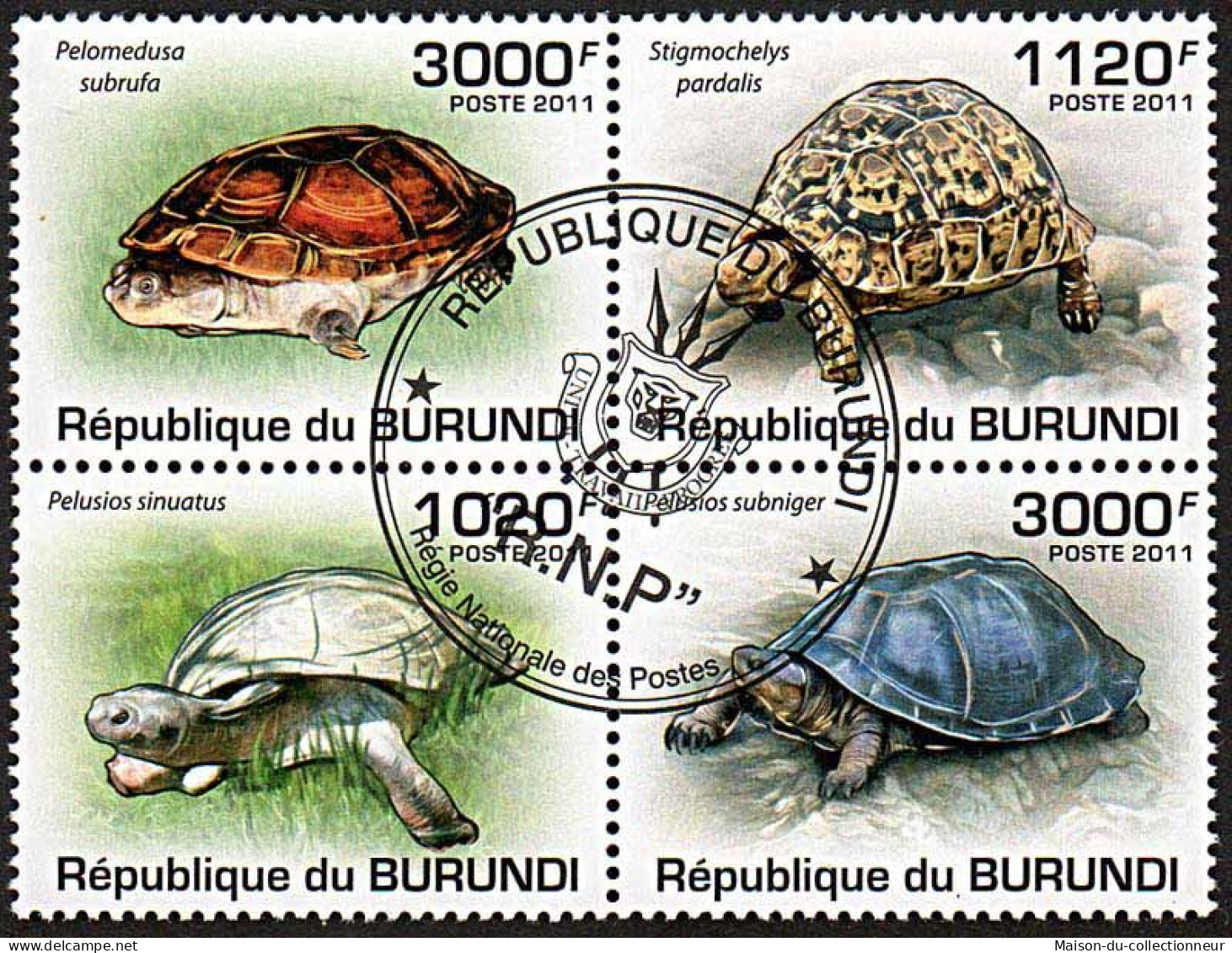 Timbres Thèmatiques Burundi No 1249/1252 Oblitérés Animaux,Tortues - Sammlungen