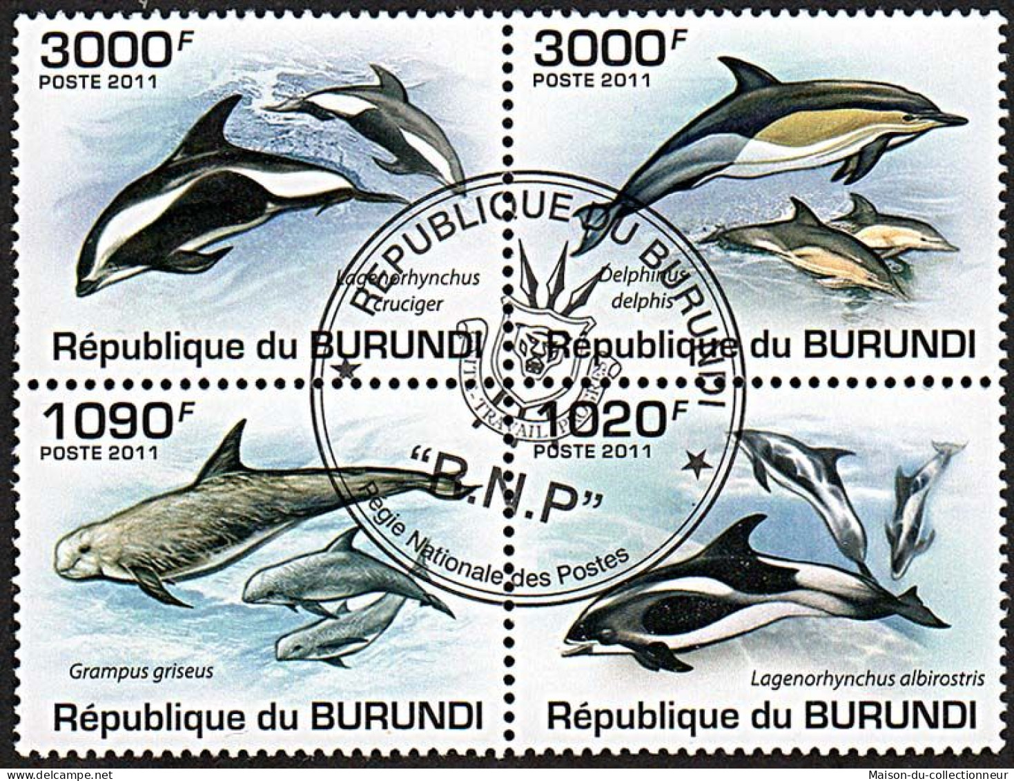 Timbres Thématiques Burundi No 1205/08 Oblitérés Animaux,Faune Marine - Colecciones