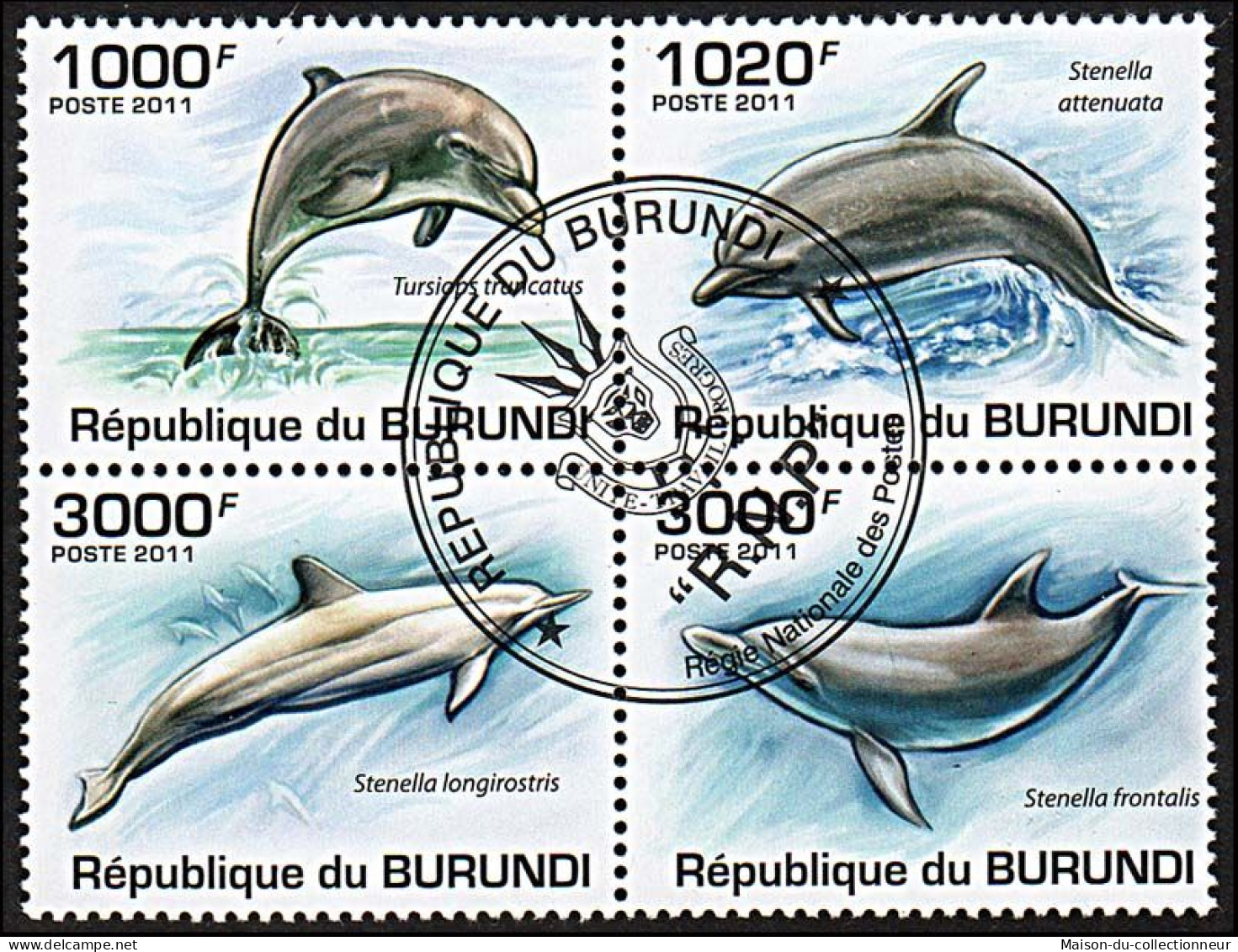 Timbres Thématiques Burundi Faune Marine Oblitérés - Colecciones