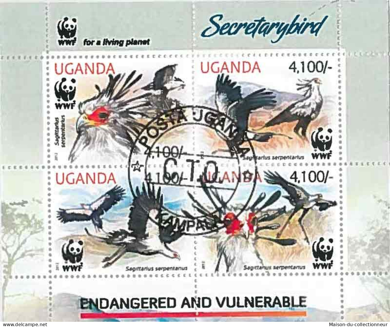 Timbres Thématiques Ouganda No 2458/2461 Oblitérés Animaux,Oiseaux - Ouganda (1962-...)