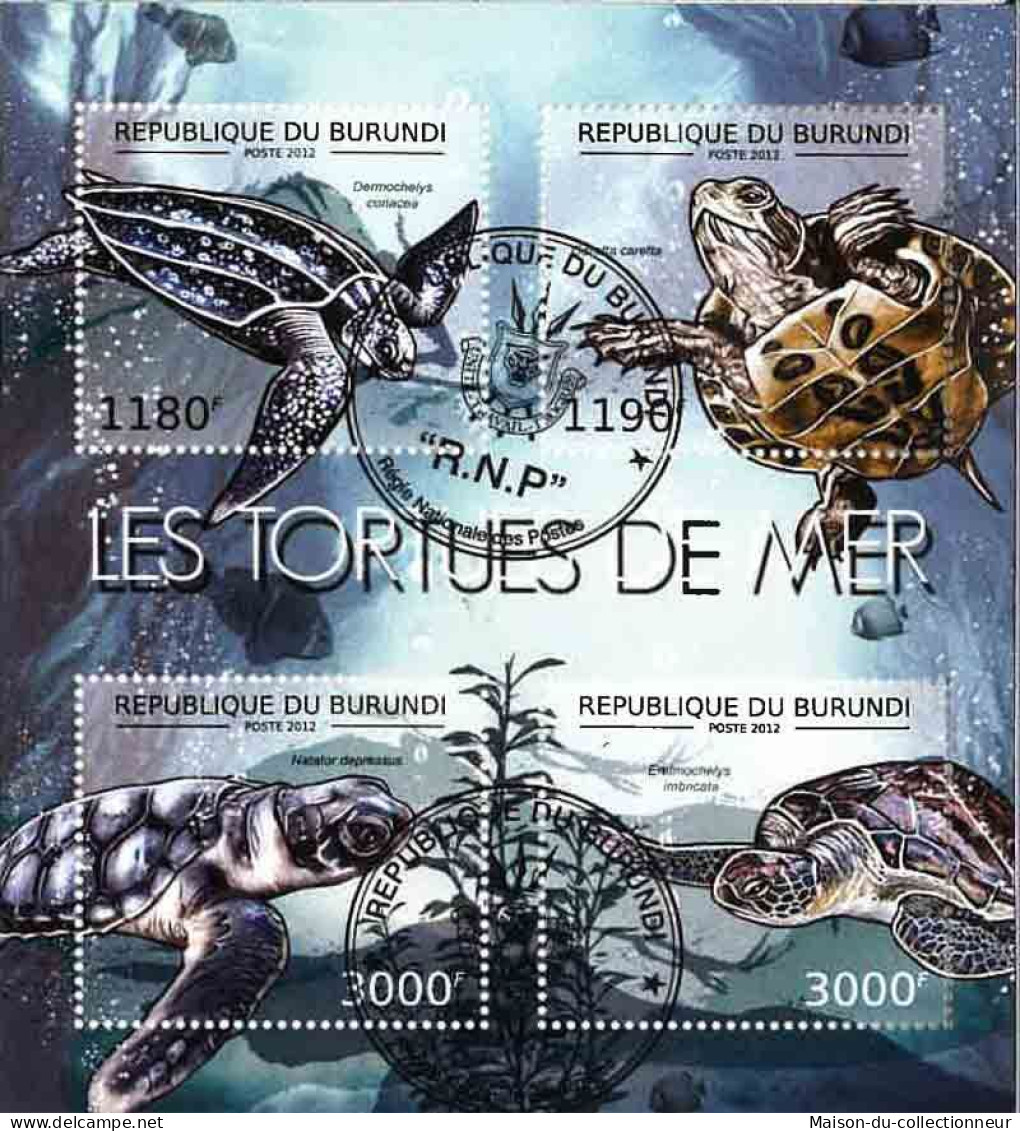 Timbres Thématiques Burundi No 1790/1793 Oblitérés Animaux,Reptiles,Tortues - Collections