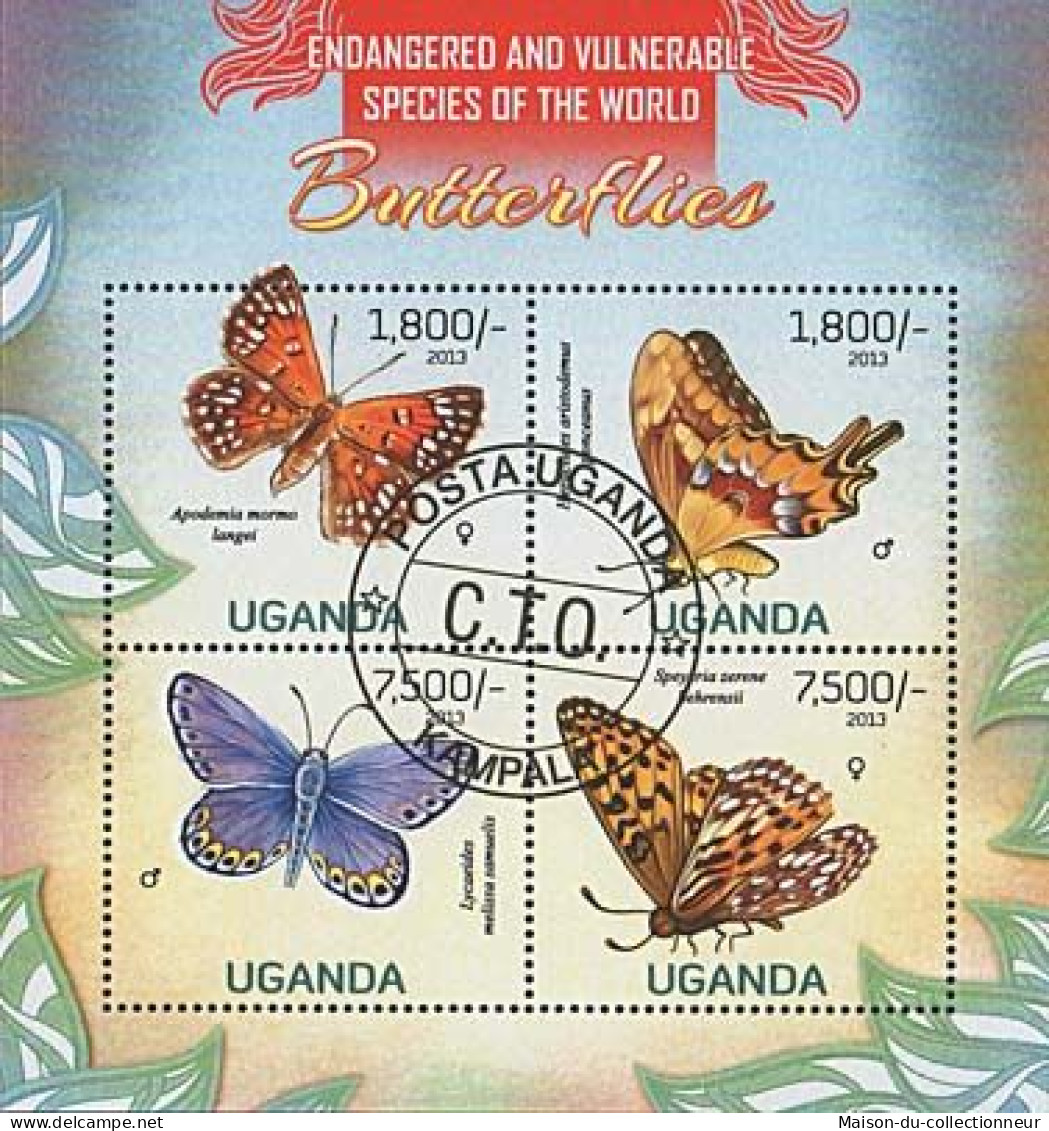 Timbres Thématiques Ouganda No 2514/17 Oblitérés Animaux,Insectes,Papillons - Ouganda (1962-...)