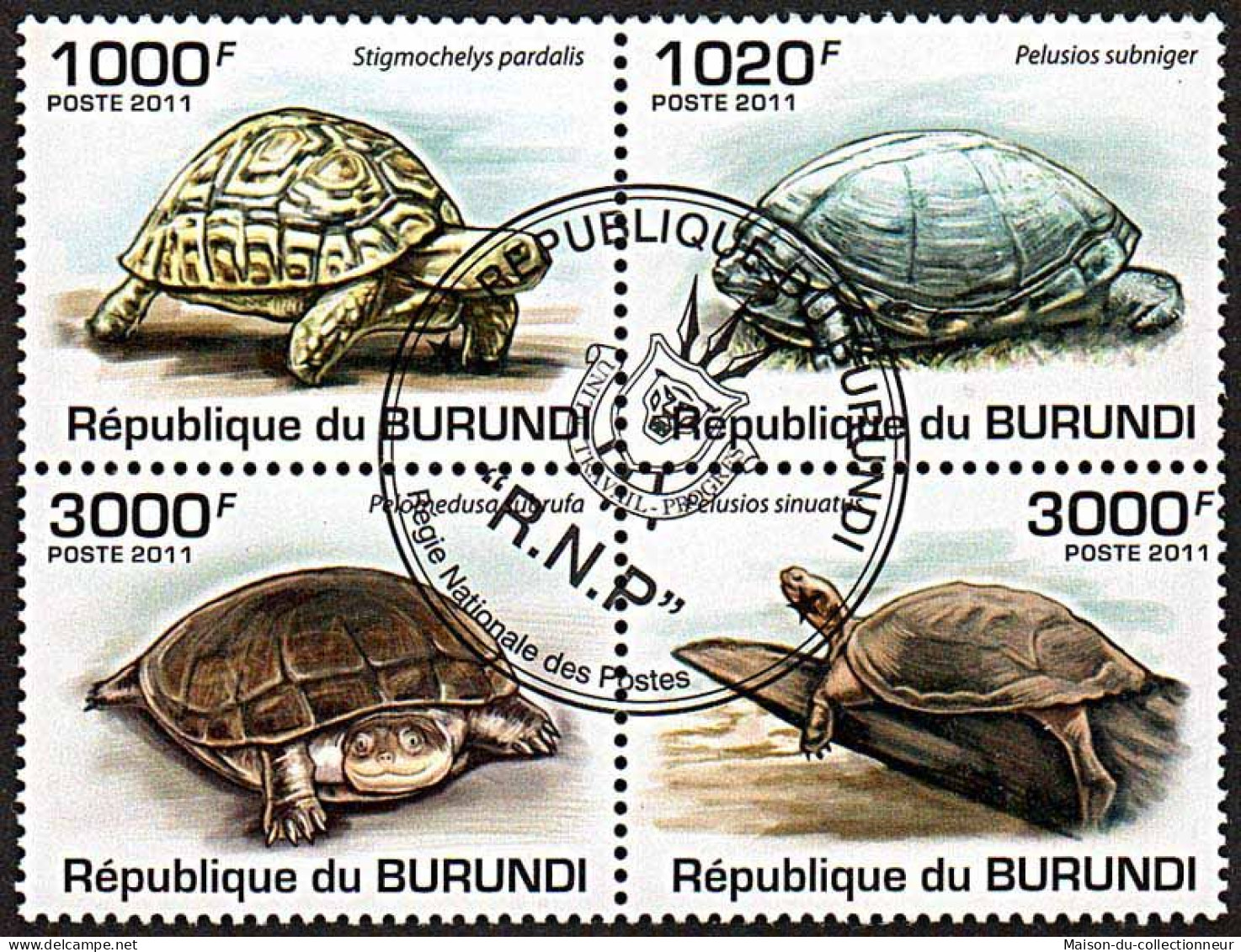 Timbres Thèmatiques Burundi No 163  Oblitérés Animaux,Tortues - Colecciones