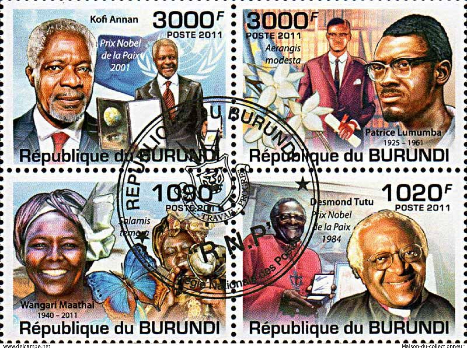 Timbres Thèmatiques Burundi No 1261/1264 Oblitérés Célébrités - Verzamelingen