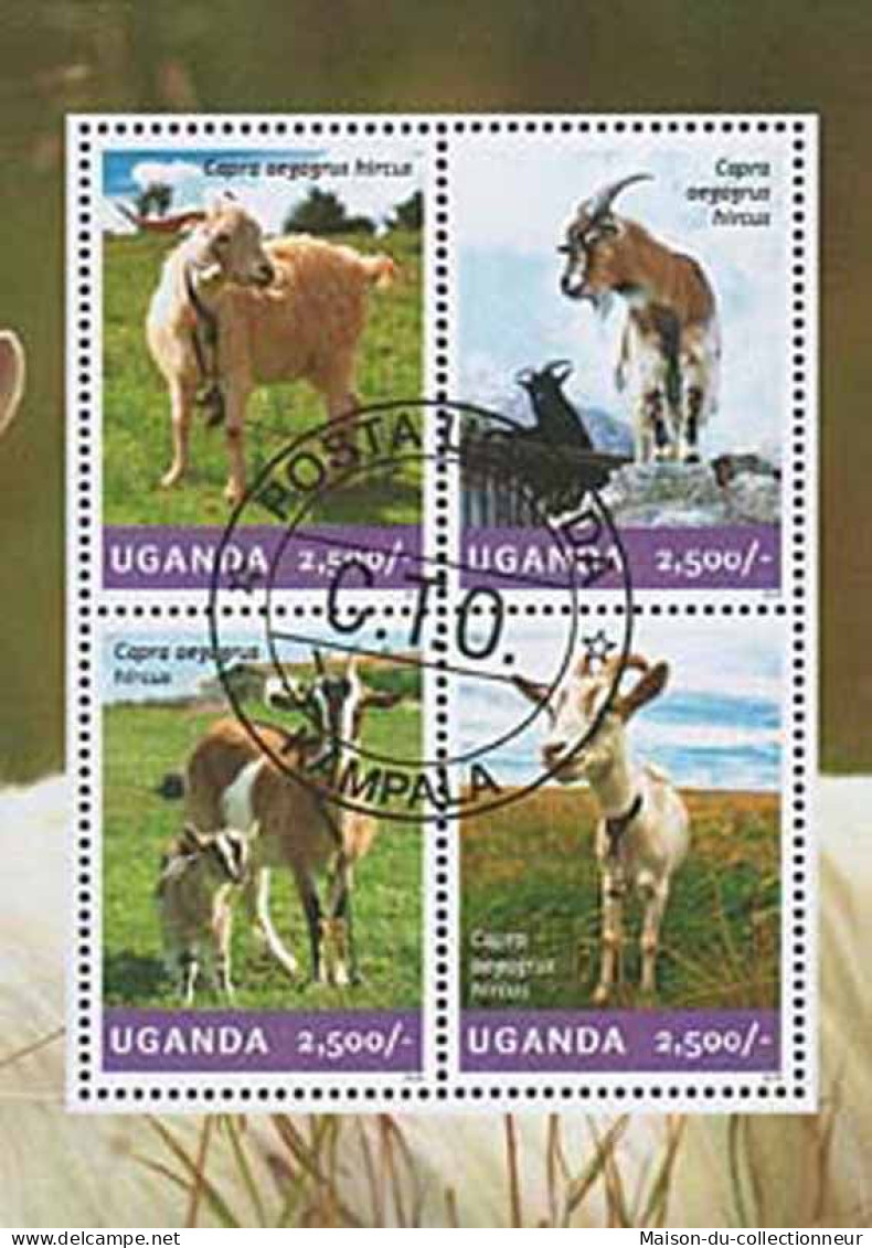 Timbres Thèmatiques Ouganda No 2634/37 Oblitérés Animaux,Chèvres - Ouganda (1962-...)