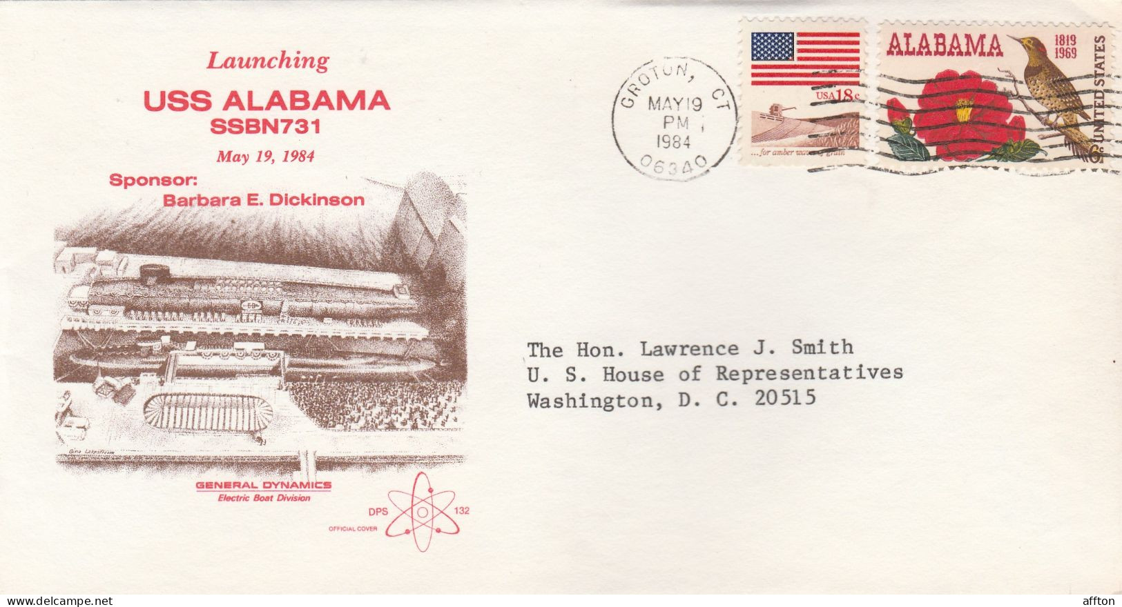 USS Alabama Submarine USA 1984 Cover - Sottomarini