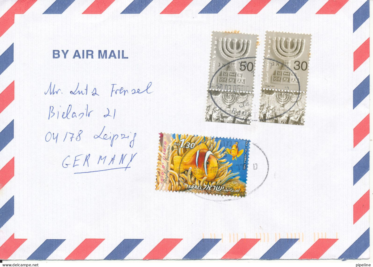 Israel Cover Sent To Germany 20-3-2006 Topic Stamps - Lettres & Documents