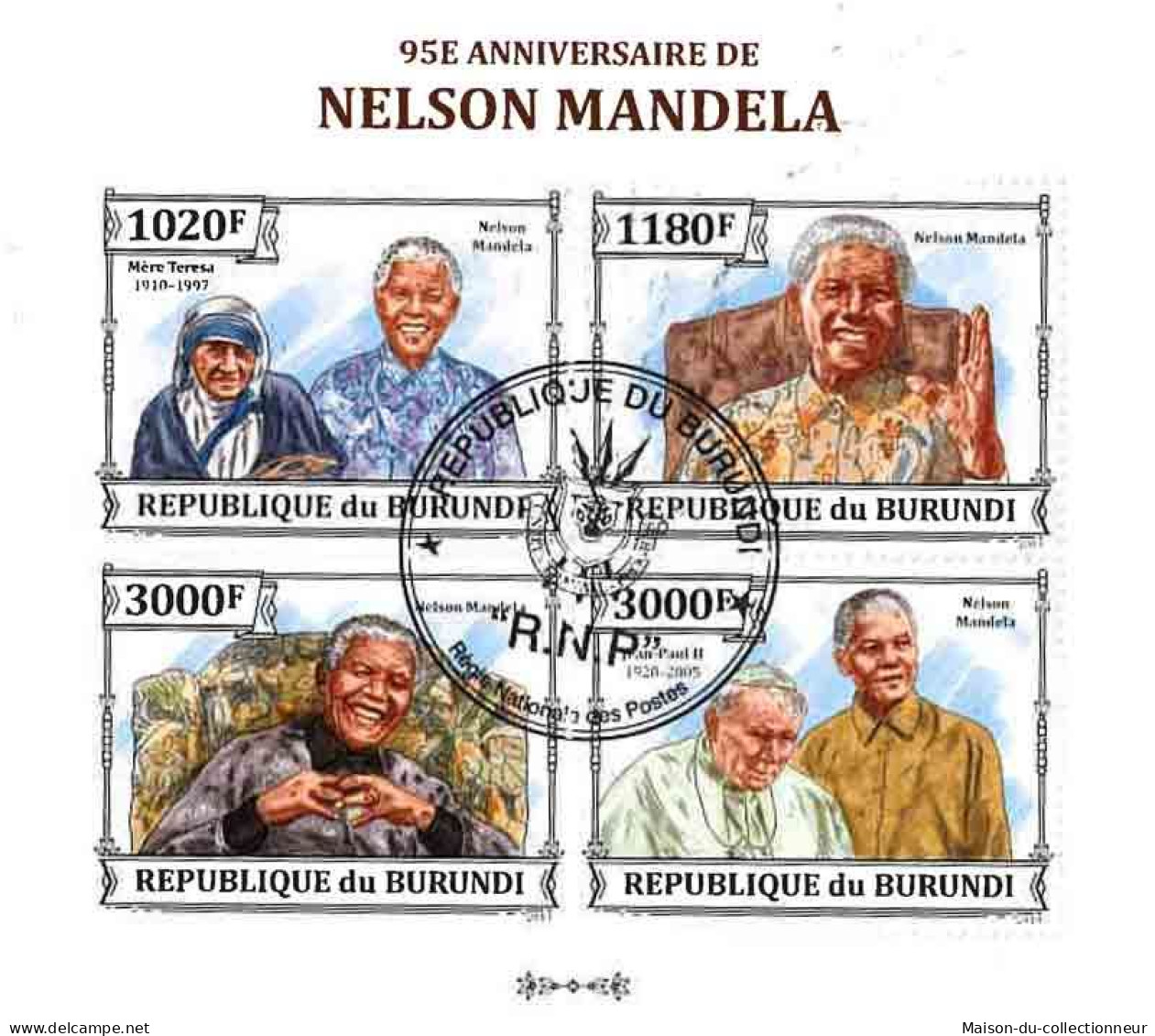 Timbres Thématiques Burundi No 2138/2141 Oblitérés Célébrités,Nelson Mandela - Sammlungen