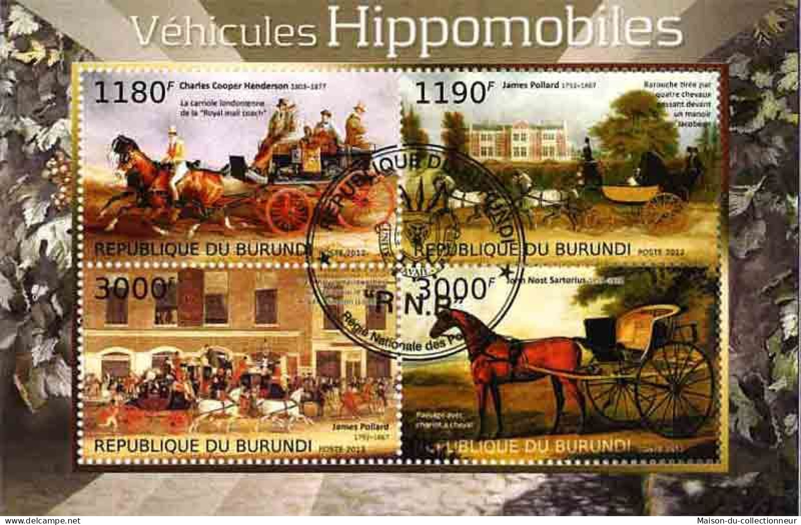 Timbres Thématiques Burundi No 1838-1841 Oblitérés Animaux,Chevaux,Attelage - Colecciones