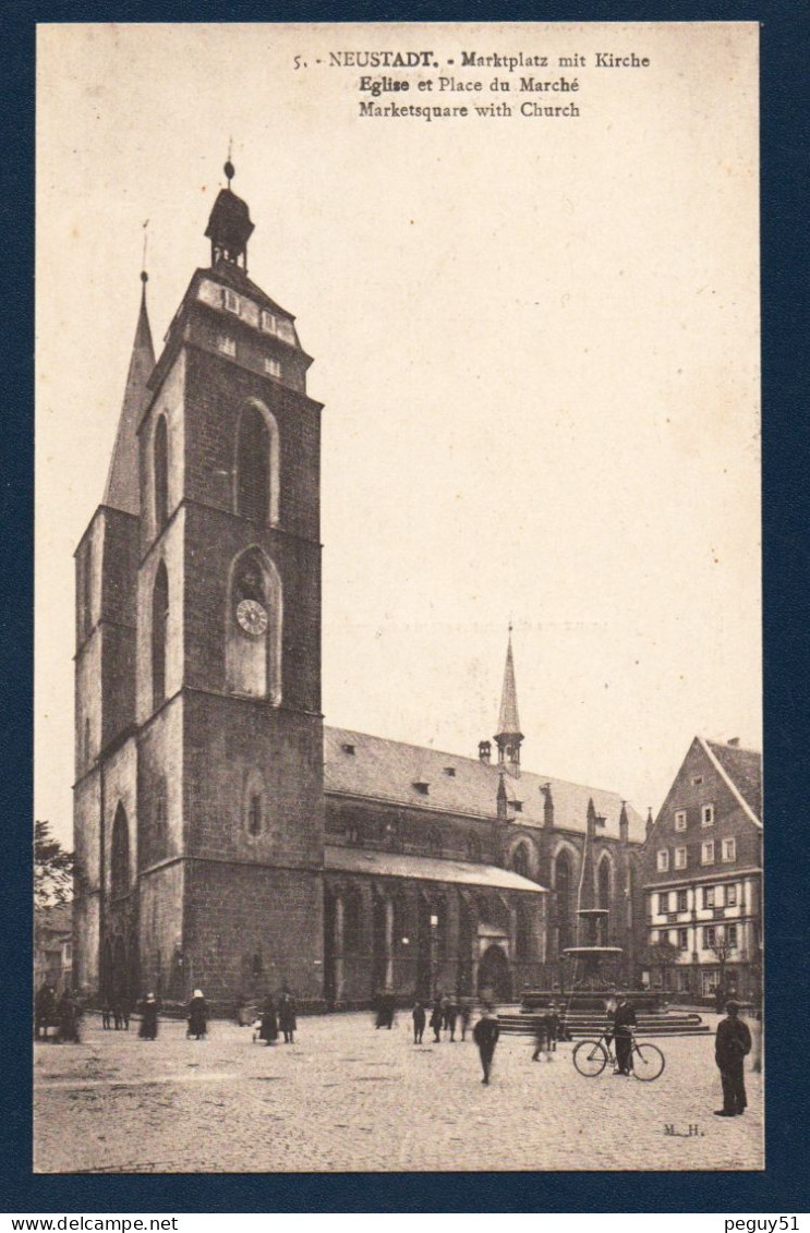 Allemagne. Neustadt An Der Weinstrasse. Eglise St. Egidio (1368) Et Place Du Marché. - Neustadt (Weinstr.)