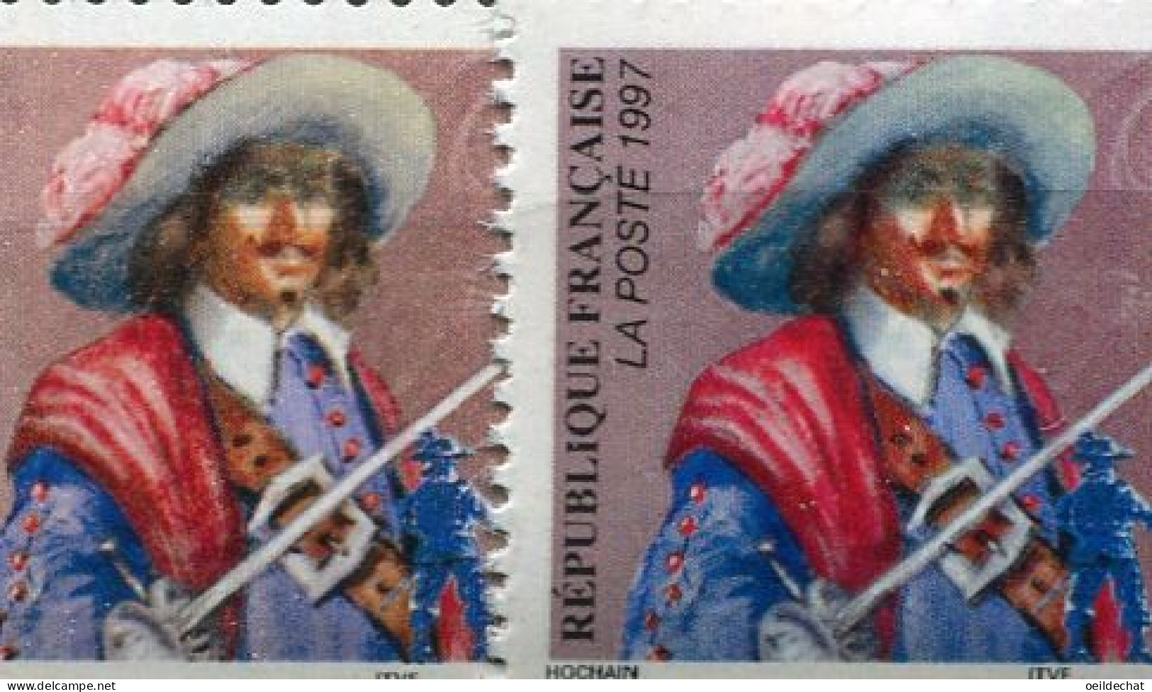 26121 FRANCE N°3117** 3F+60c. D'Artagnan : Rabat Du Chapeau Gris Au Lieu De Bleu + Normal (non Inclus) 1997  TB - Unused Stamps