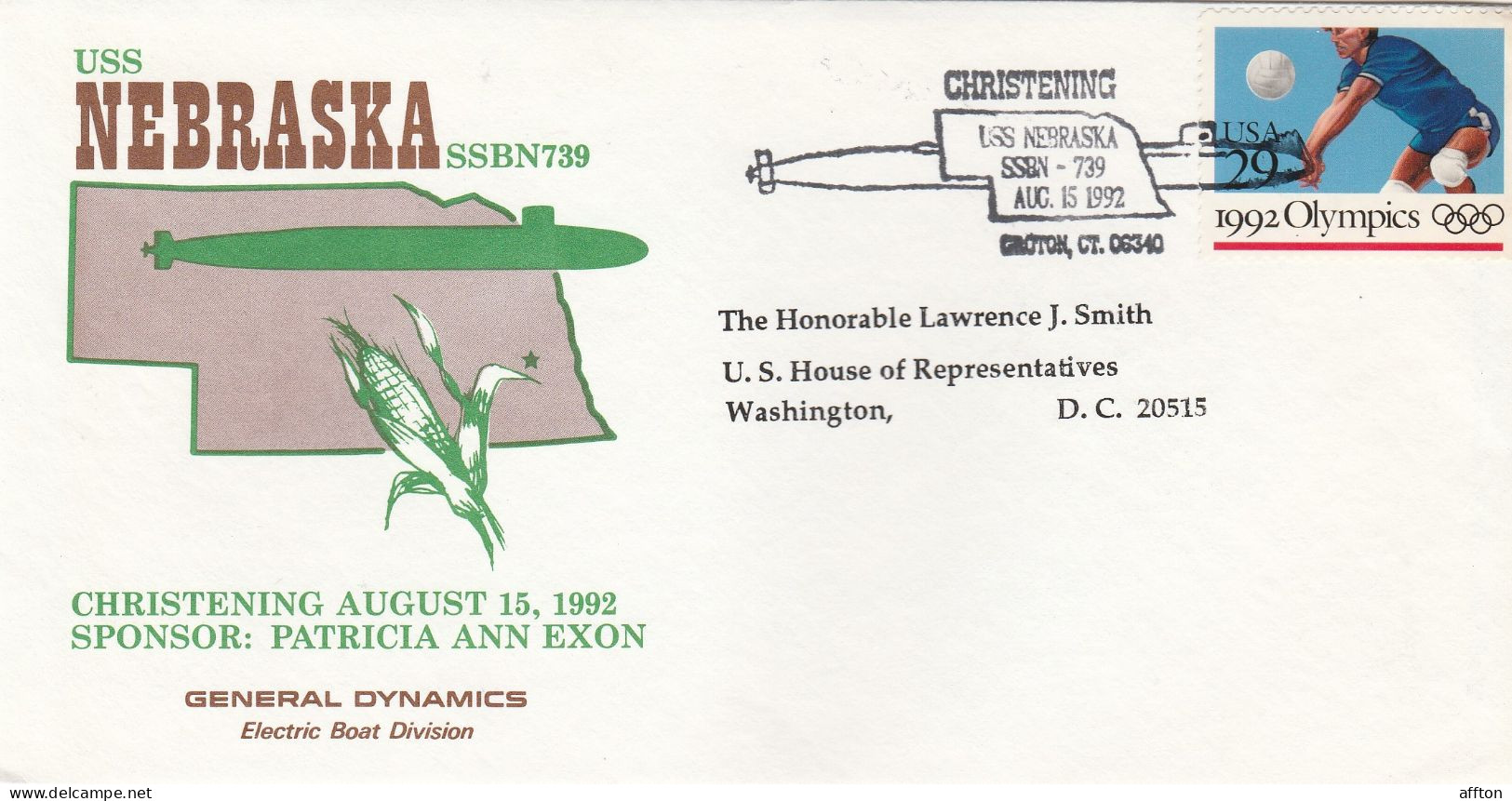 USS Nebraska Submarine USA 1992 Cover - U-Boote