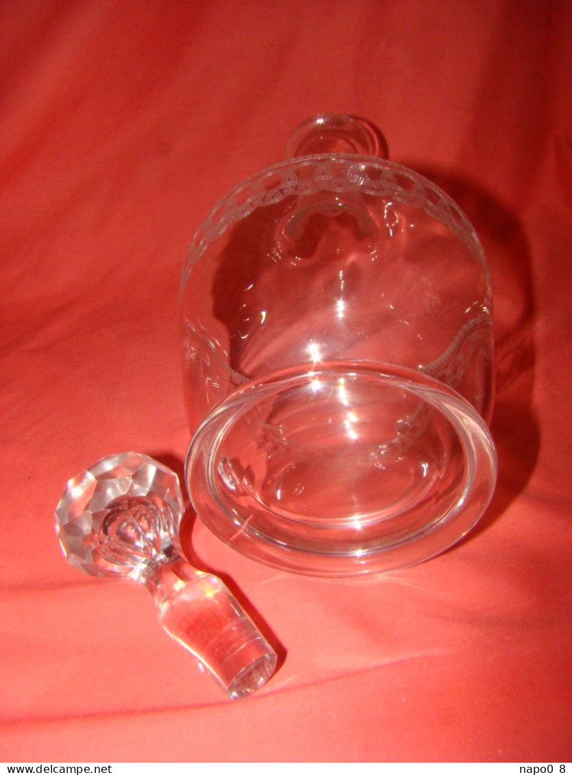 Carafe à Vin à Piédouche En Cristal Gravé époque Début 20 ème - Verre & Cristal