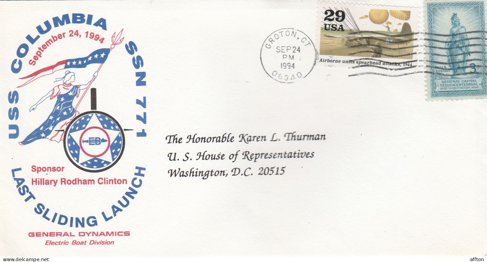 USS Columbia Submarine USA 1994 Cover - Sous-marins