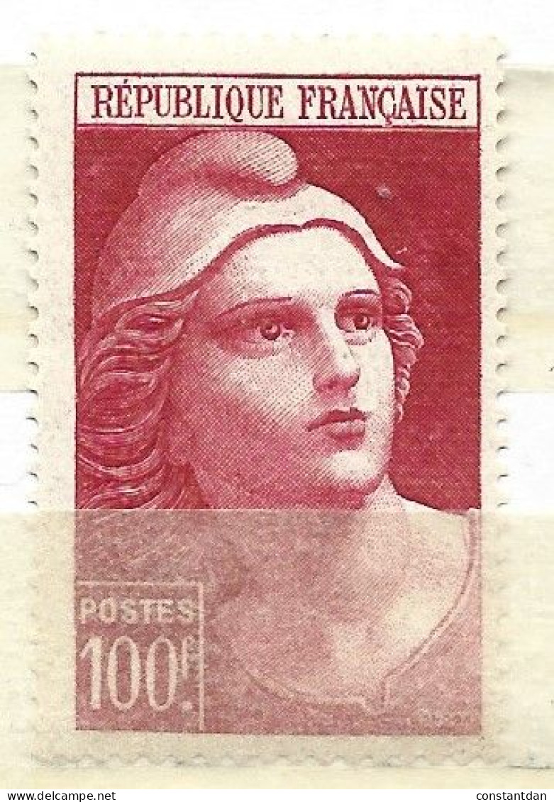 FRANCE N° 733 100 F  CARMIN TYPE MARIANNE DE GANDON DITE MARIANNE A LA BRETELLE NEUF SANS CHARNIERE - Ongebruikt