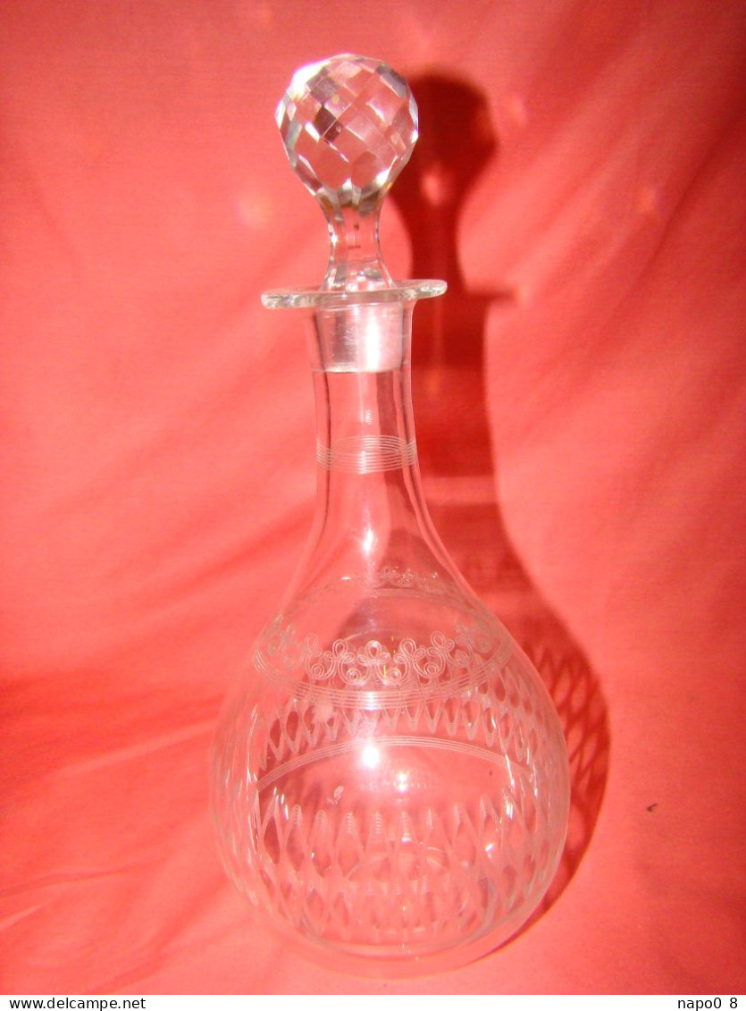 Carafe à Vin à Liqueur En Cristal Gravé époque Début 20 ème - Verre & Cristal