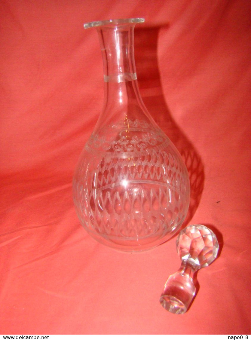 Carafe à Vin à Liqueur En Cristal Gravé époque Début 20 ème - Glas & Kristall