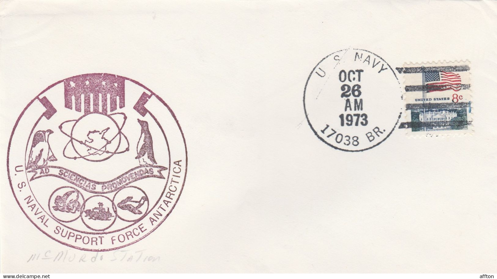 US Naval Support Force Antartica USA 1973 Cover - U-Boote