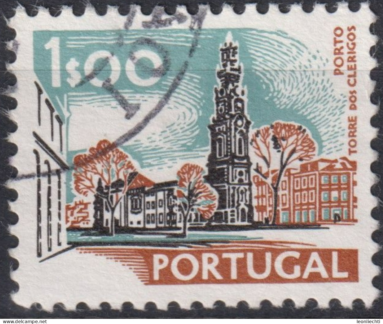 1972 Portugal ° Mi:PT 1156xI, Sn:PT 1125, Yt:PT 1137, Torre Dos Clérigos, Porto - Gebraucht