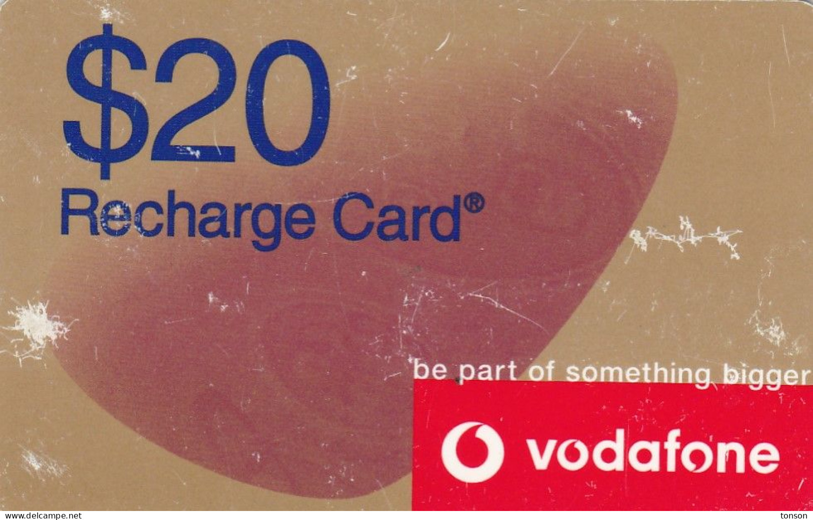 Australia, AU-VOD-REF-0053?, Vodafone, $20 FastFone Recharge, 2 Scans.   Expiry : 31. December 2003   NB Wear - Australie