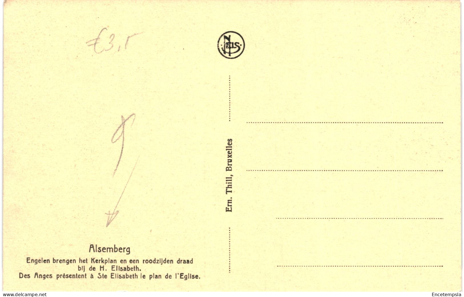 CPA Carte Postale  Belgique Alsenberg Des Anges Présentent à Ste Elisabeth Le Plan De L'église  VM76241 - Beersel