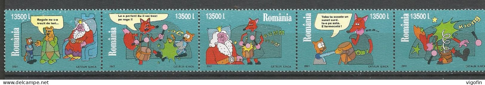 RO 2001 TALES, ROMANIA. 5v, MNH - Fairy Tales, Popular Stories & Legends