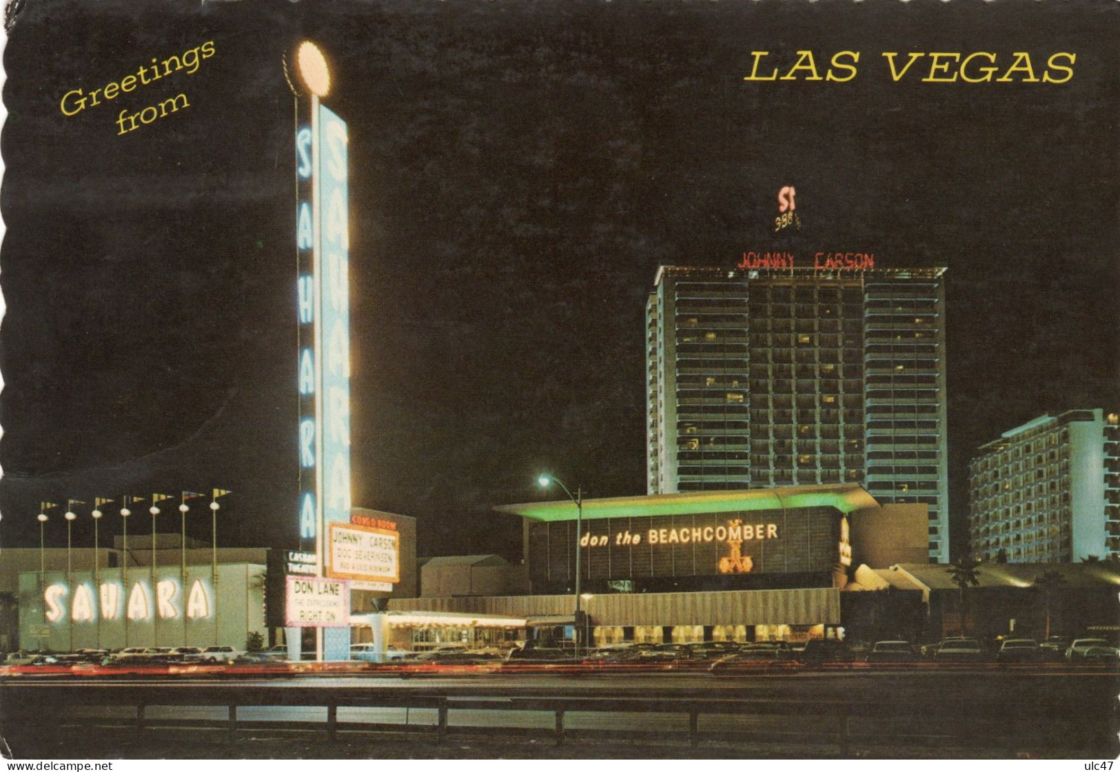 - NEVADA. - SAHARA HOTEL COMPLEX AT NIGHT. "On-The-Strip" In Las Vegas, Nevada. - Scan Verso - - Las Vegas