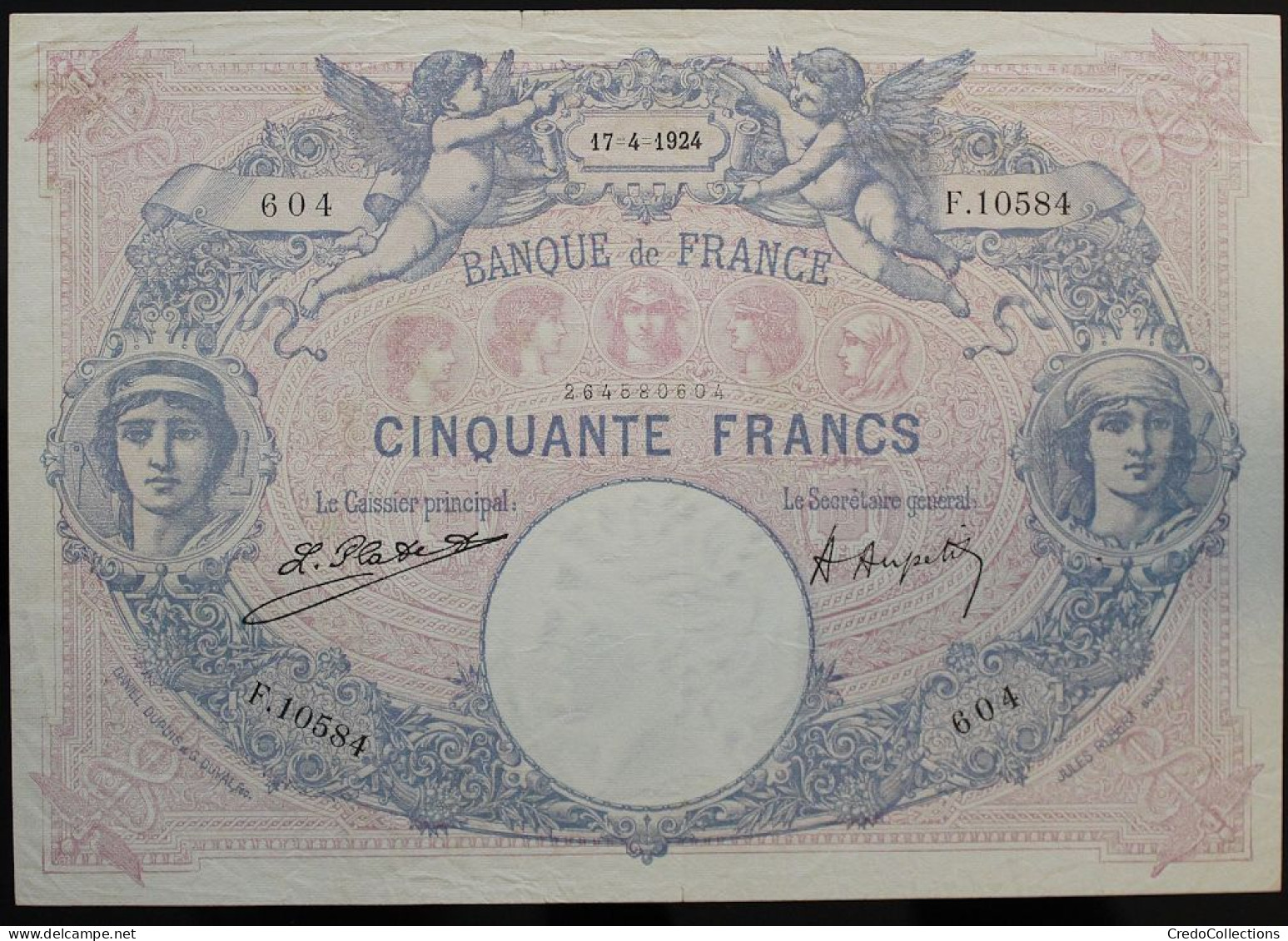 France - 50 Francs - 17-4-1924 - PICK 64g / F14.37 - TTB - 50 F 1889-1927 ''Bleu Et Rose''