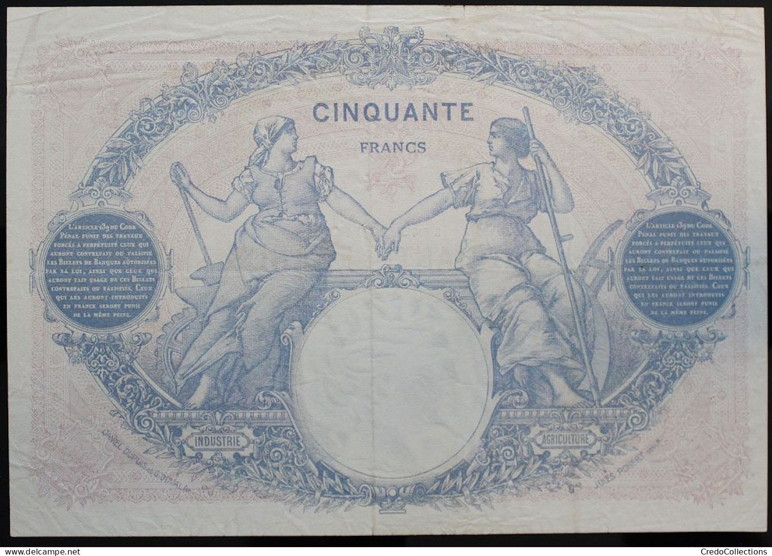 France - 50 Francs - 17-4-1924 - PICK 64g / F14.37 - TTB - 50 F 1889-1927 ''Bleu Et Rose''