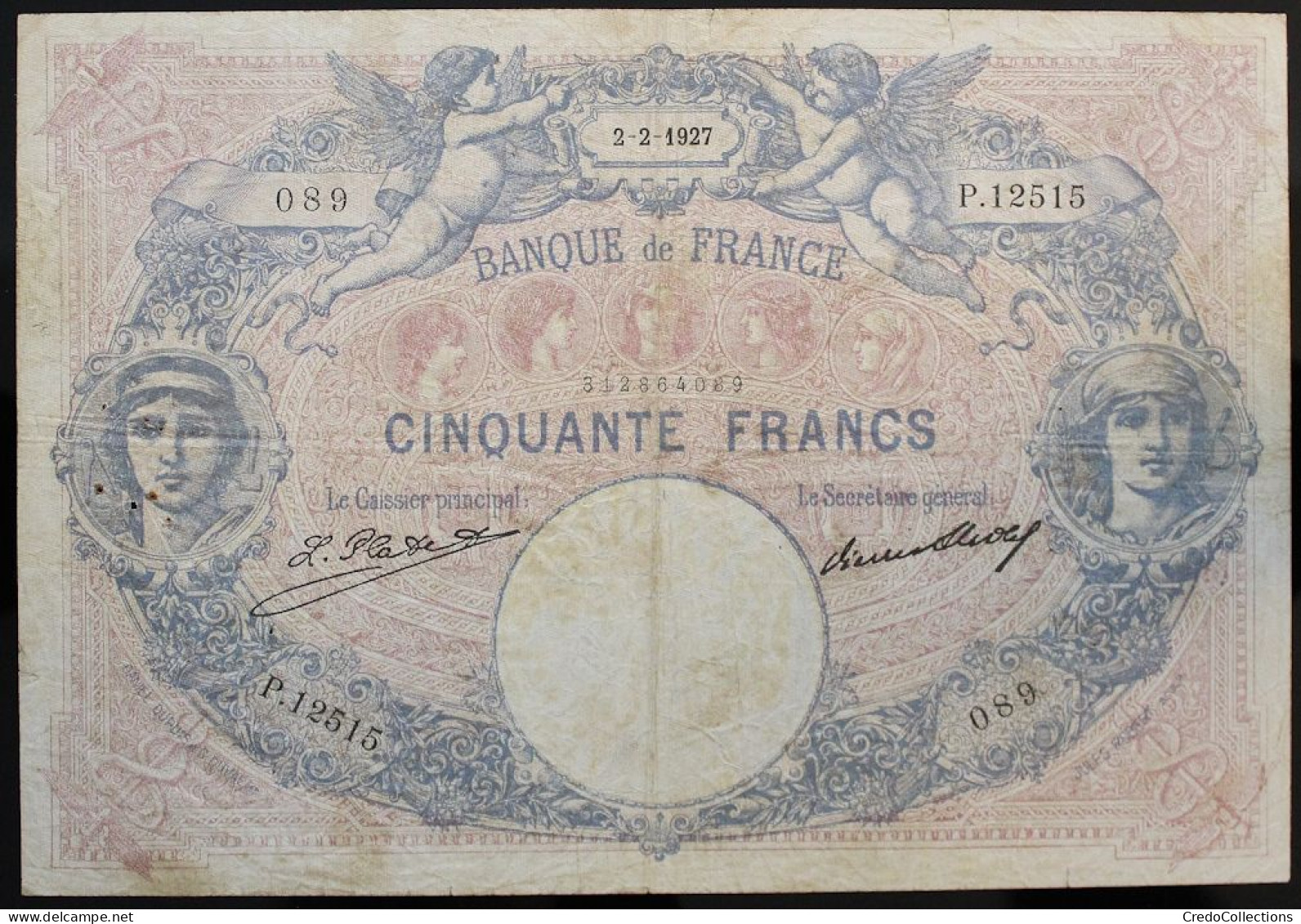 France - 50 Francs - 2-2-1927 - PICK 64h / F14.40 - TB - 50 F 1889-1927 ''Bleu Et Rose''