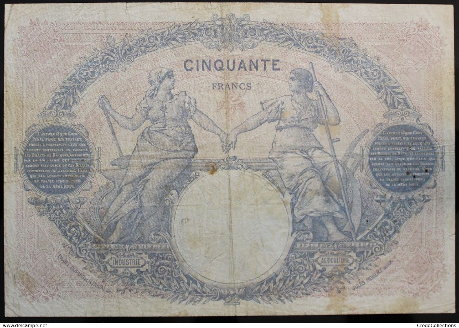 France - 50 Francs - 2-2-1927 - PICK 64h / F14.40 - TB - 50 F 1889-1927 ''Bleu Et Rose''